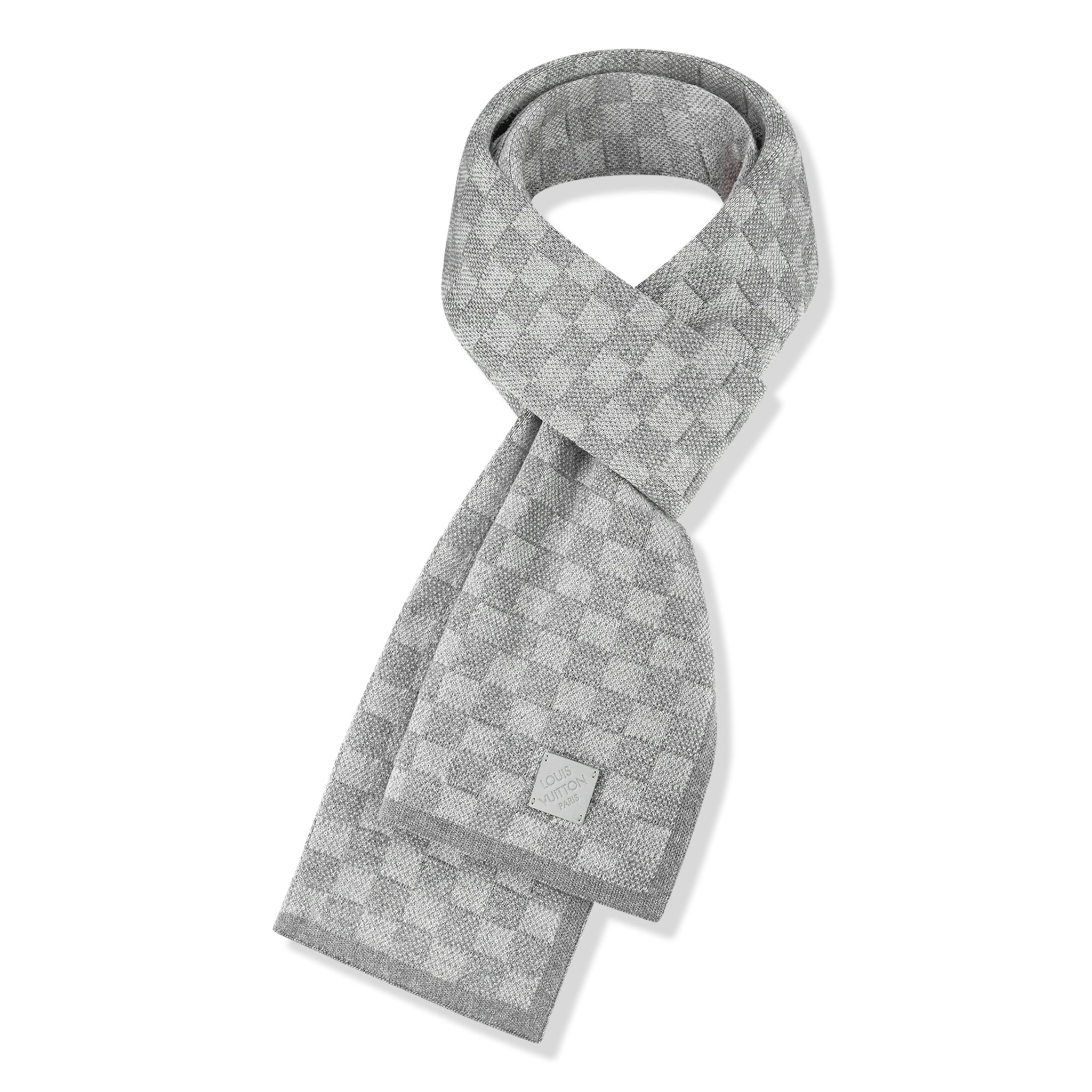 Louis Vuitton Néo Petit Damier Grey Beanie & Scarf - Image 9