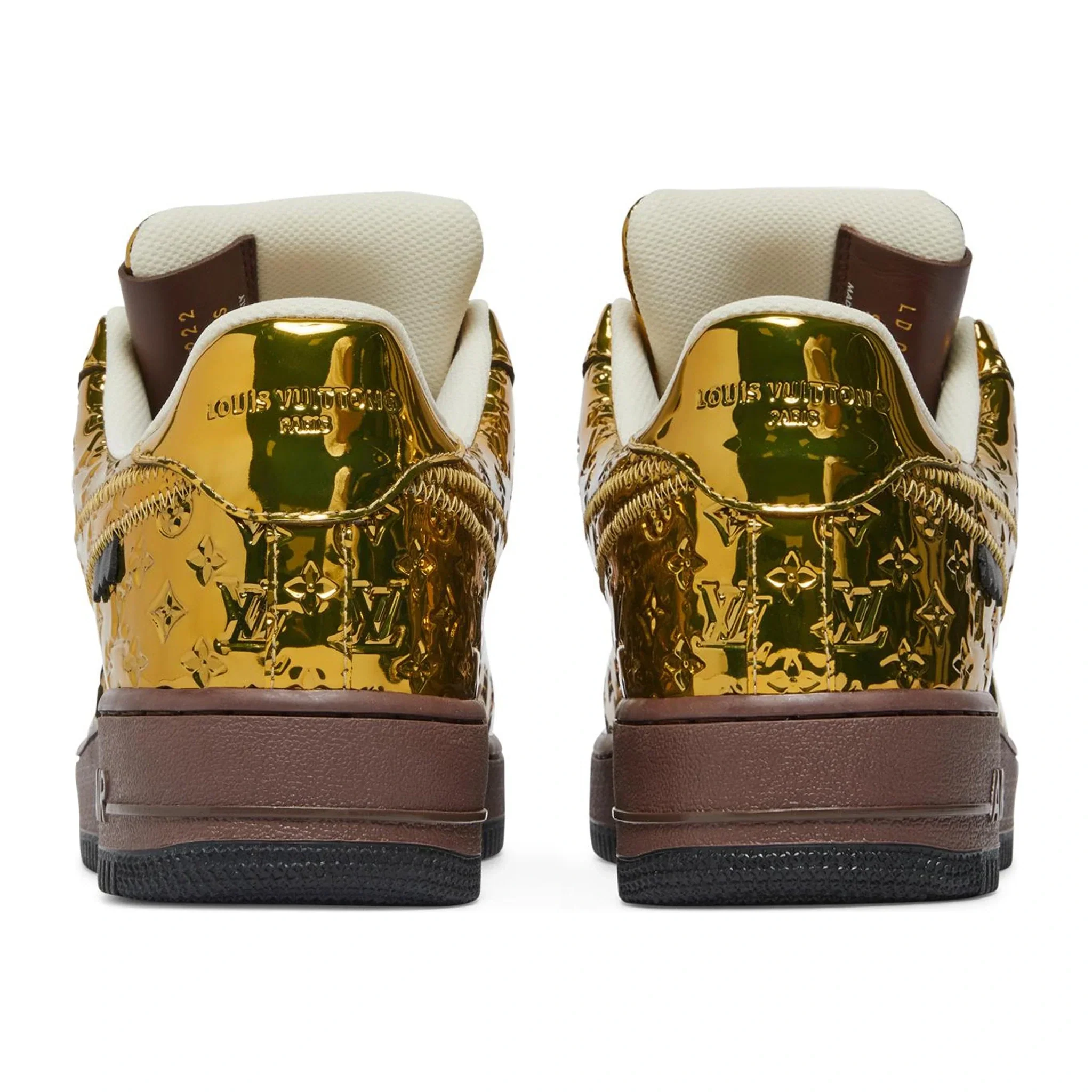 Louis Vuitton x Nike Air Force 1 Low Metallic Gold - Image 3