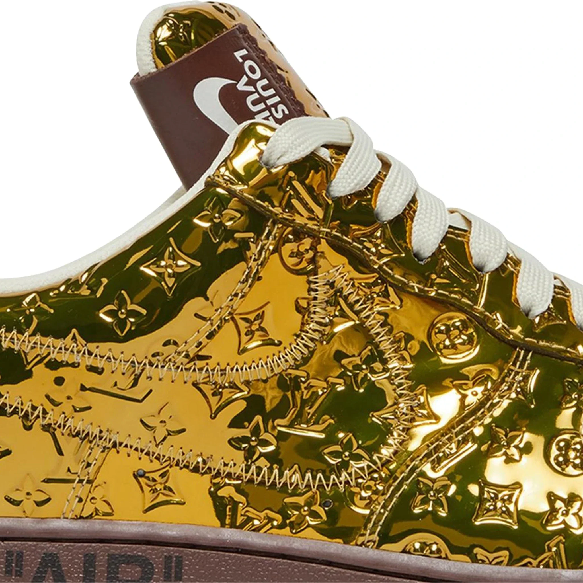 Louis Vuitton x Nike Air Force 1 Low Metallic Gold - Image 5