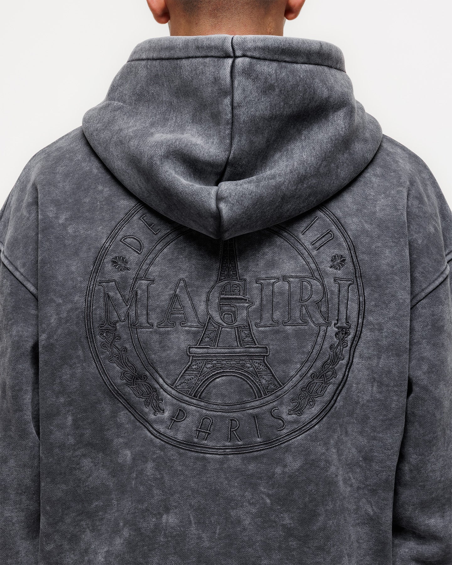 MAGIRI Embroidered Washed Grey Hoodie - Image 6