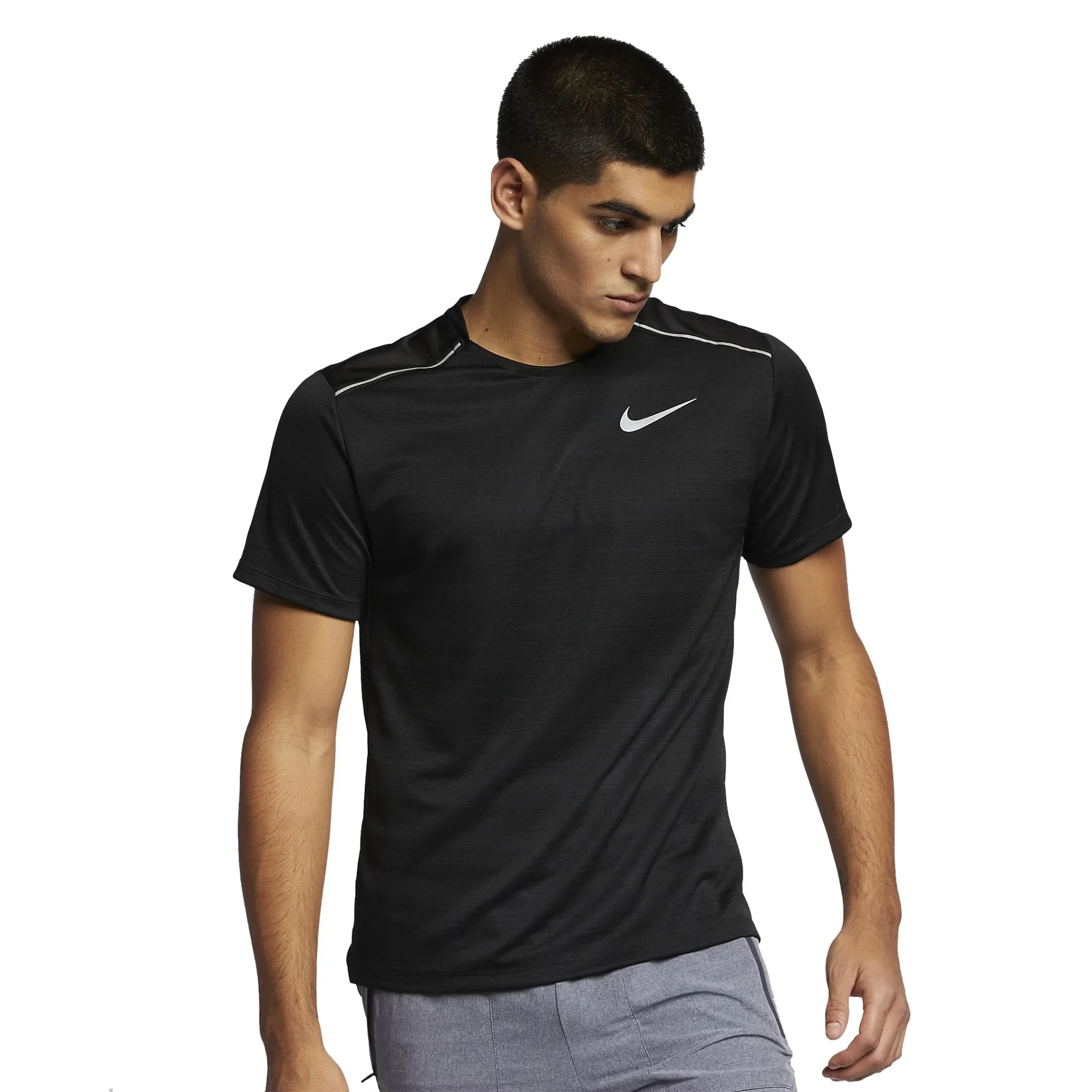 Nike Dri-FIT 1.0 Black Miler Running T Shirt - Image 3