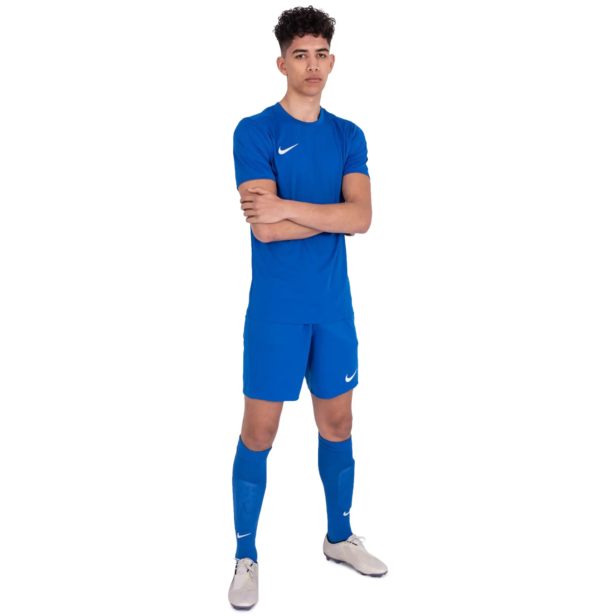 Nike Dri-FIT Park III Royal Blue White T Shirt & Shorts - Image 3