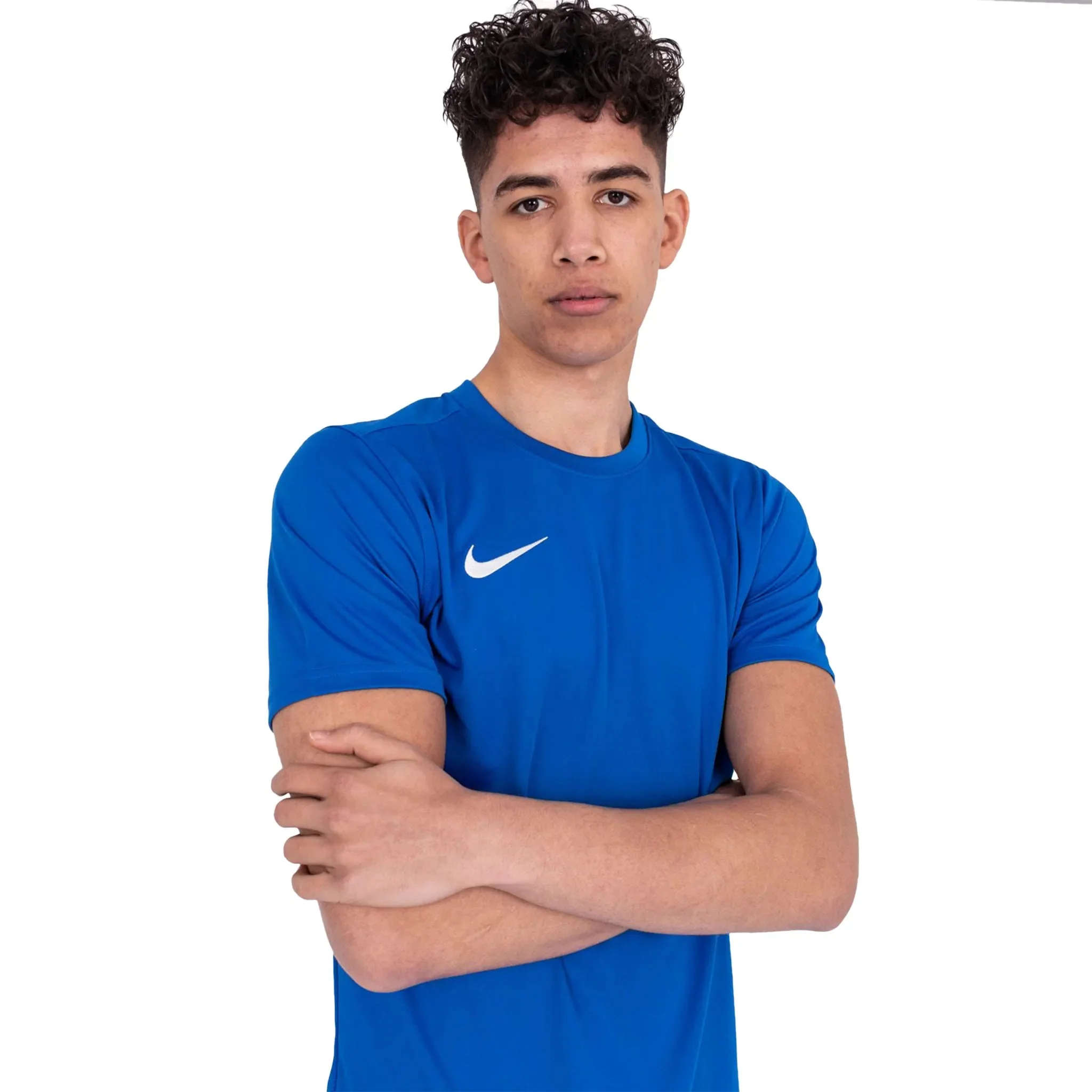 Nike Dri-FIT Park III Royal Blue White T Shirt & Shorts - Image 4