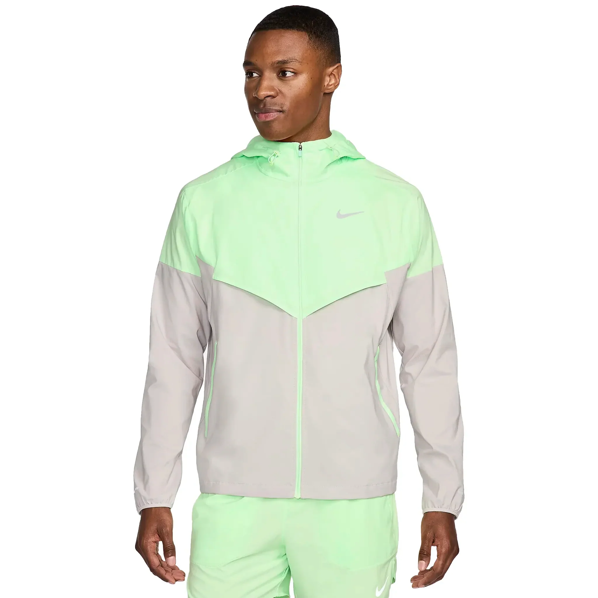 Nike Repel Packable Vapour Green Light Iron Ore Windrunner Jacket - Image 3