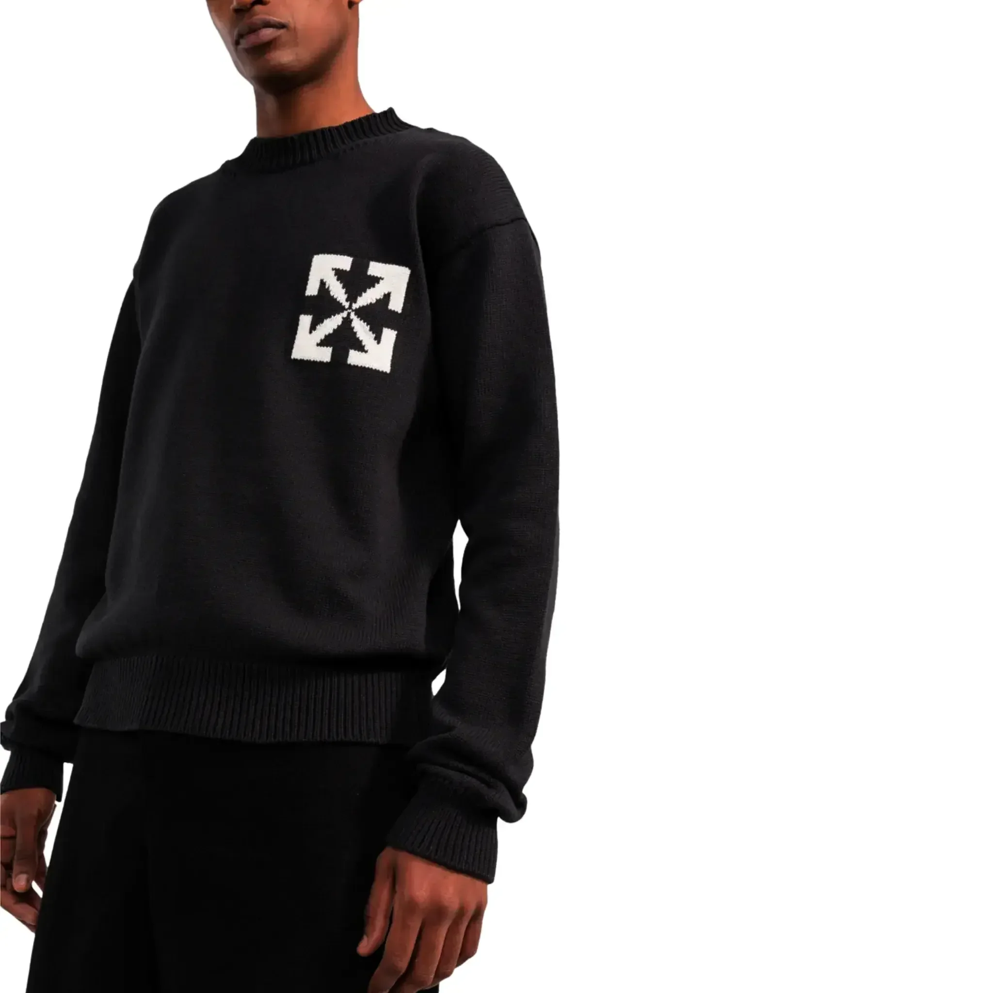 Off-White Single Arrows Black Knit Sweatshirt - Image 3