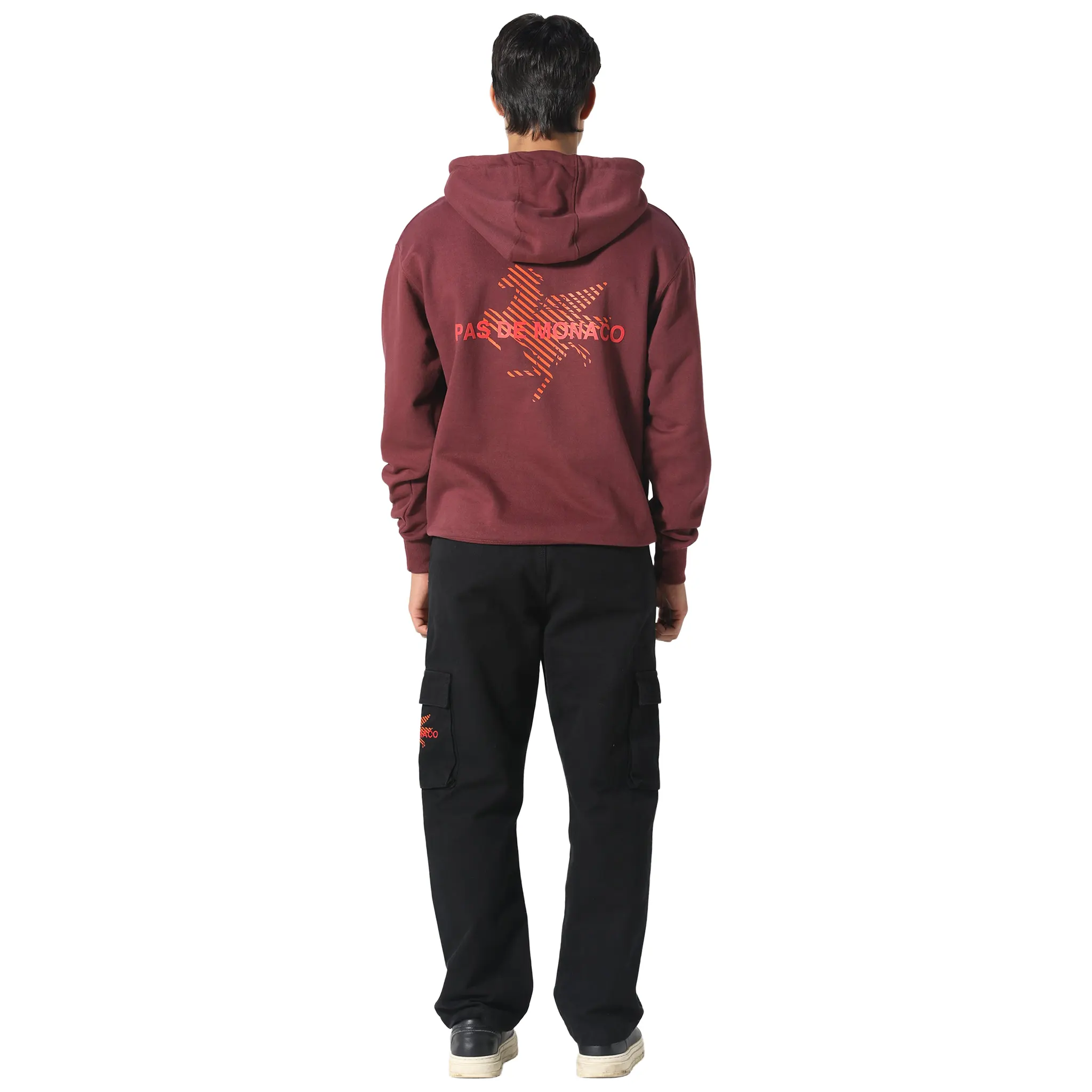Pas De Monaco La Pegaus Chevron Deep Maroon Hoodie - Image 4