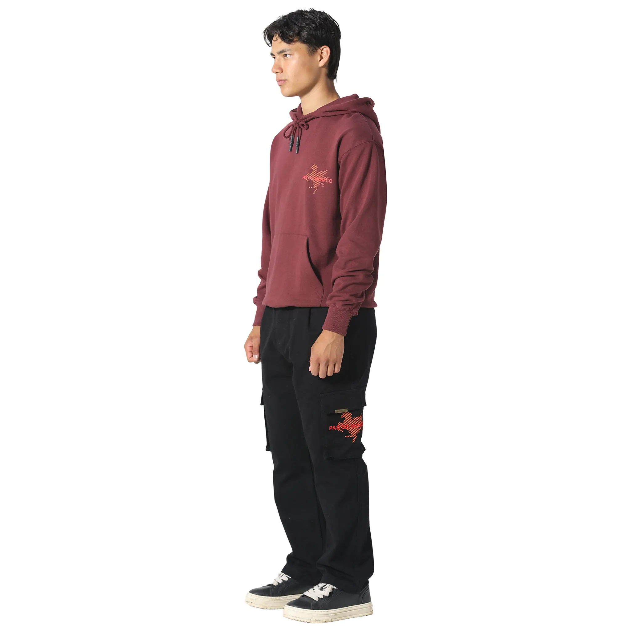 Pas De Monaco La Pegaus Chevron Deep Maroon Hoodie - Image 5