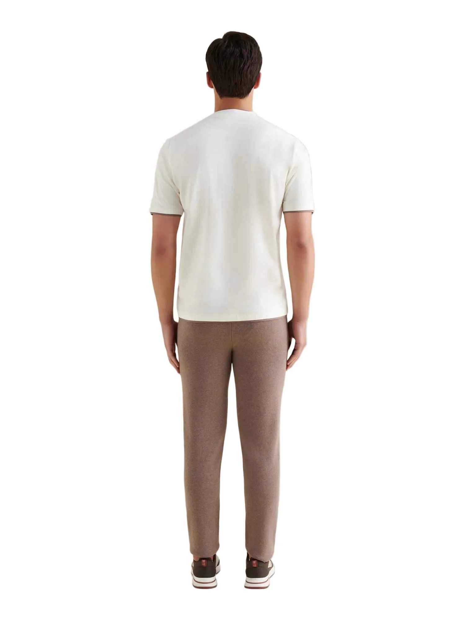 Peckham Rye Double Layer Mercerised Cotton Egret T-Shirt - Image 2