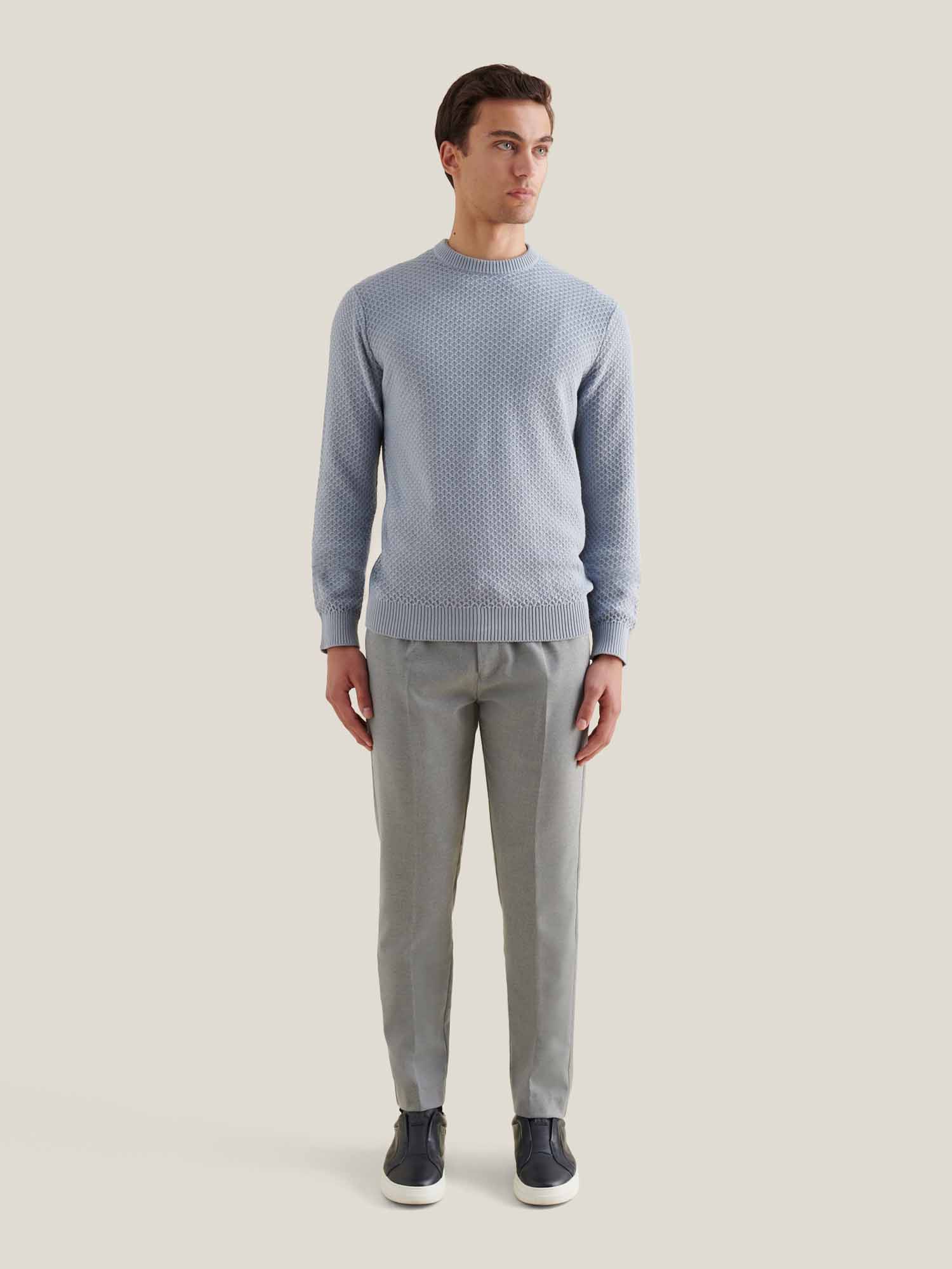 Peckham Rye Flannel Light Grey Marl Tech Drawstring Trousers - Image 3