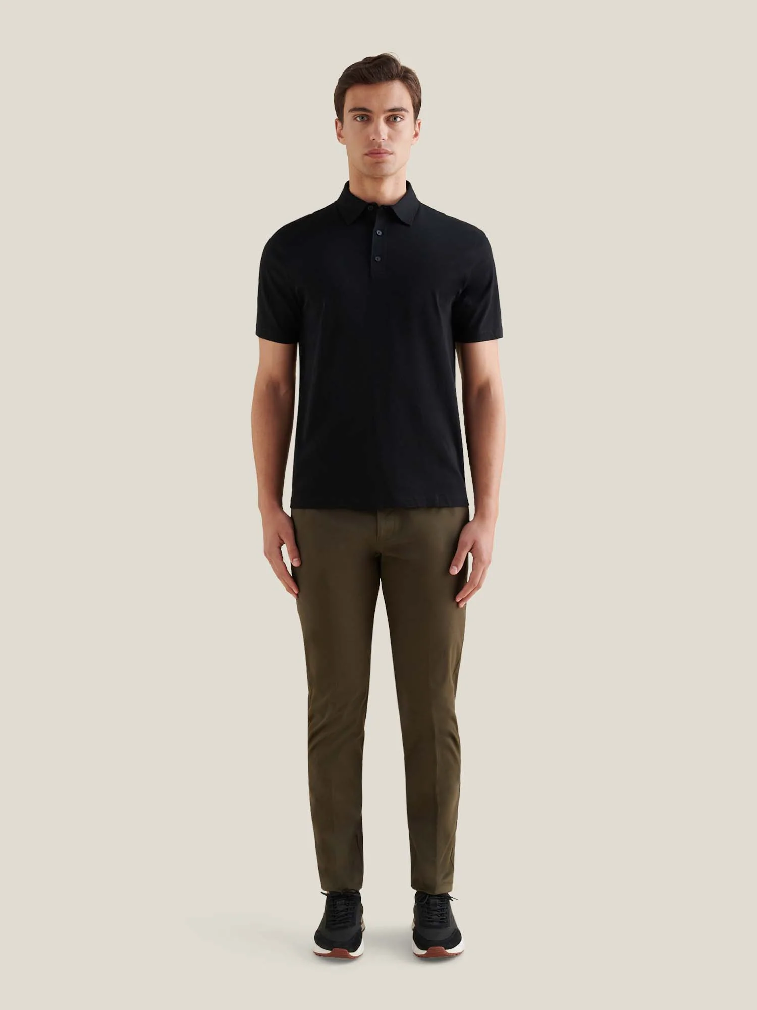 Peckham Rye Mercerised Cotton Black Polo Shirt - Image 5
