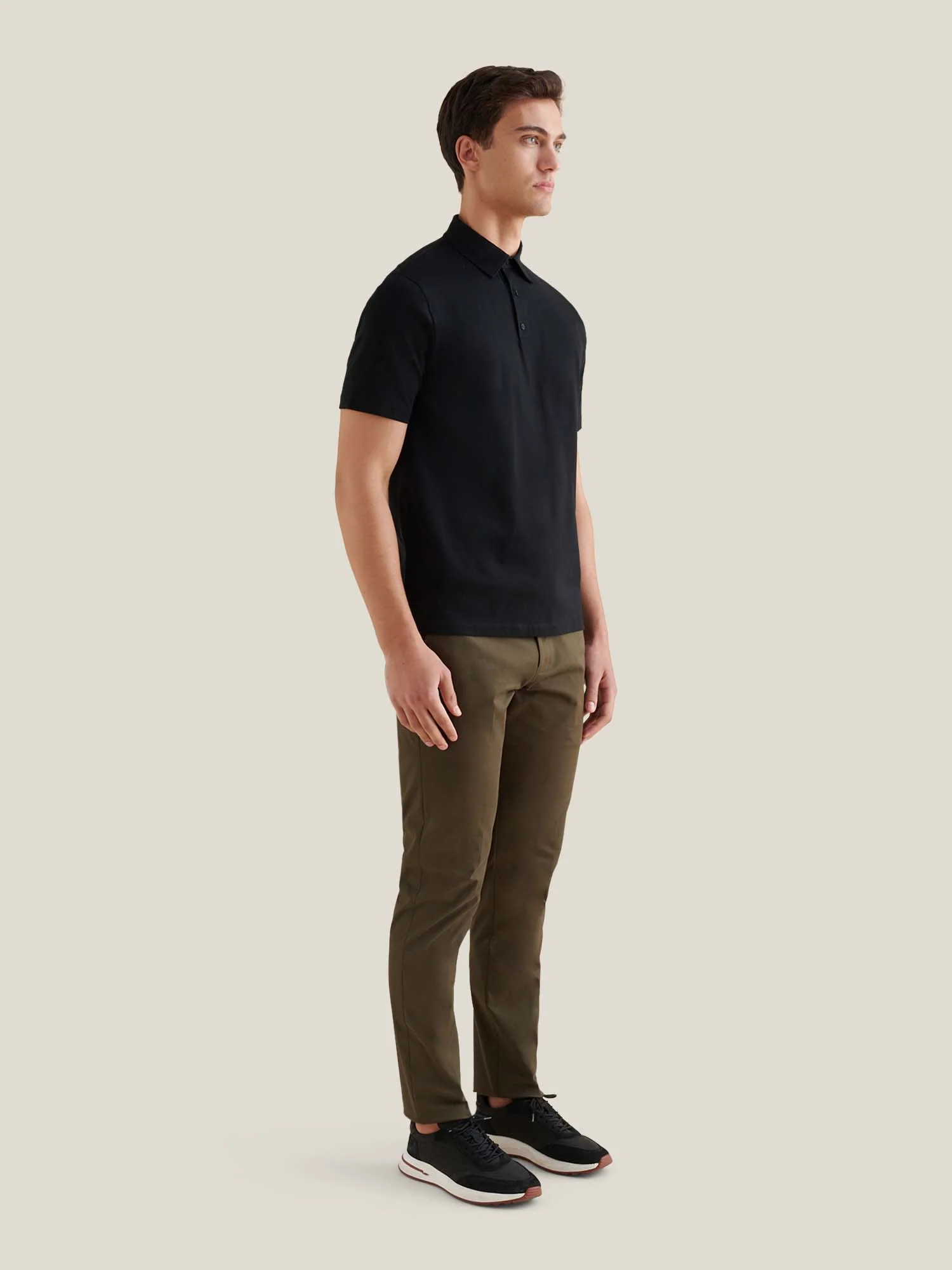 Peckham Rye Mercerised Cotton Black Polo Shirt - Image 6