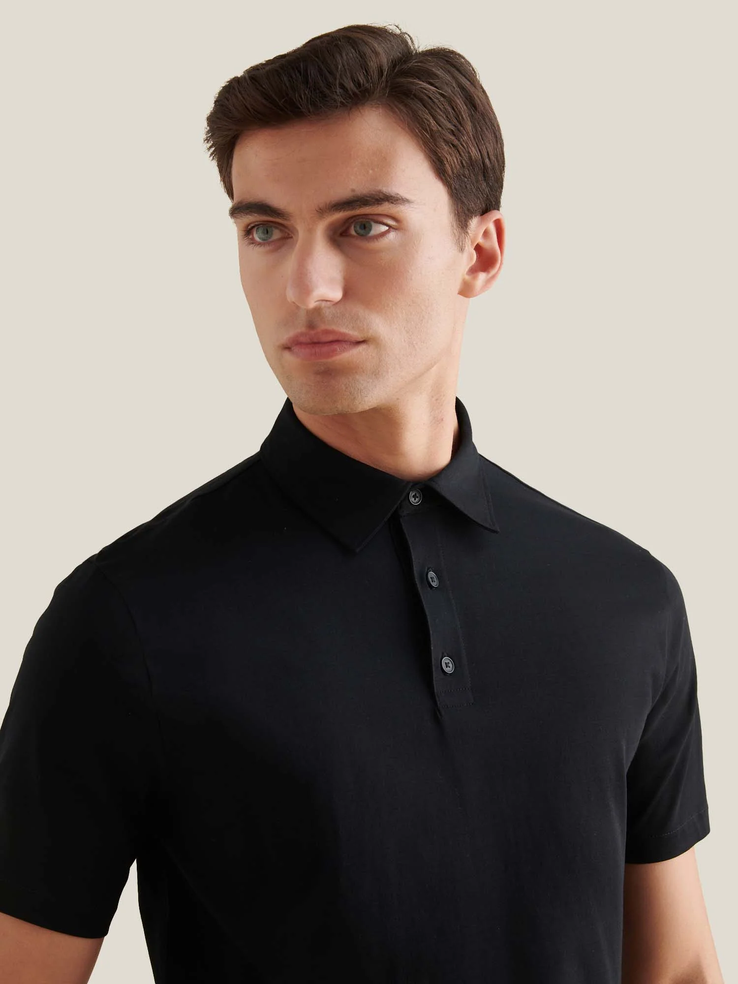 Peckham Rye Mercerised Cotton Black Polo Shirt - Image 7