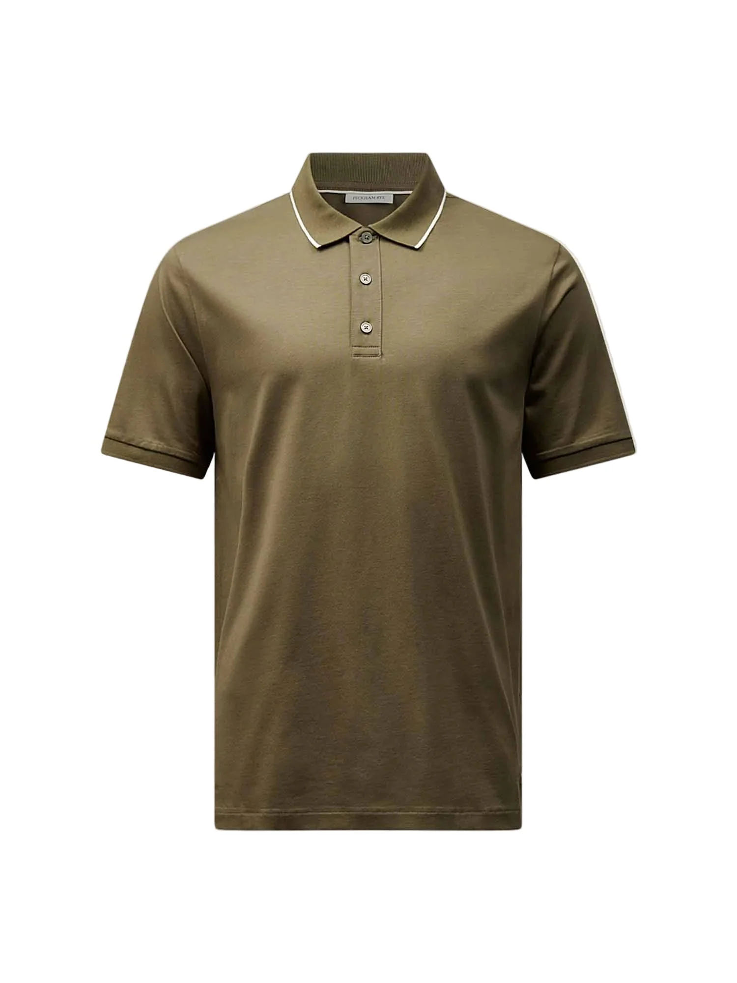 Peckham Rye Mercerised Cotton Tipped Sea Turtle Polo Shirt - Image 3