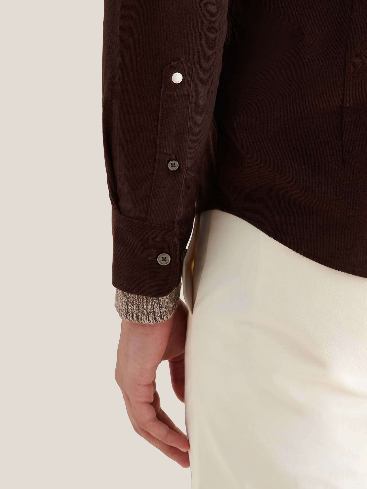 Peckham Rye Micro Cord Button Java Down Shirt - Image 7