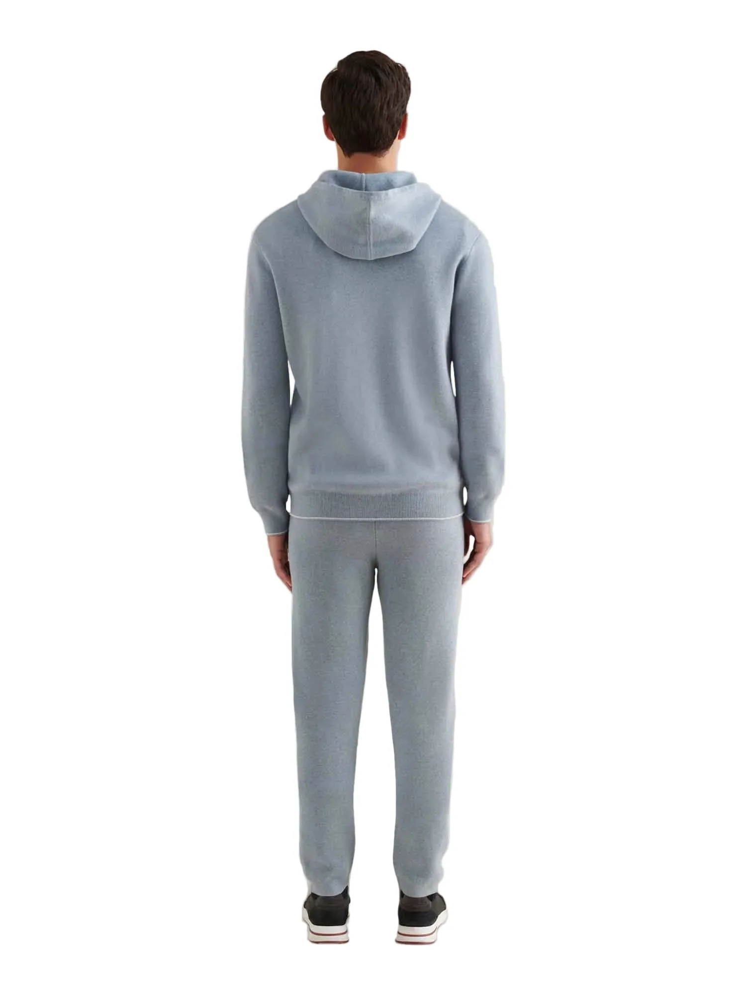 Peckham Rye Milano Knit Blue Blizzard Zip-Up Hoodie - Image 2
