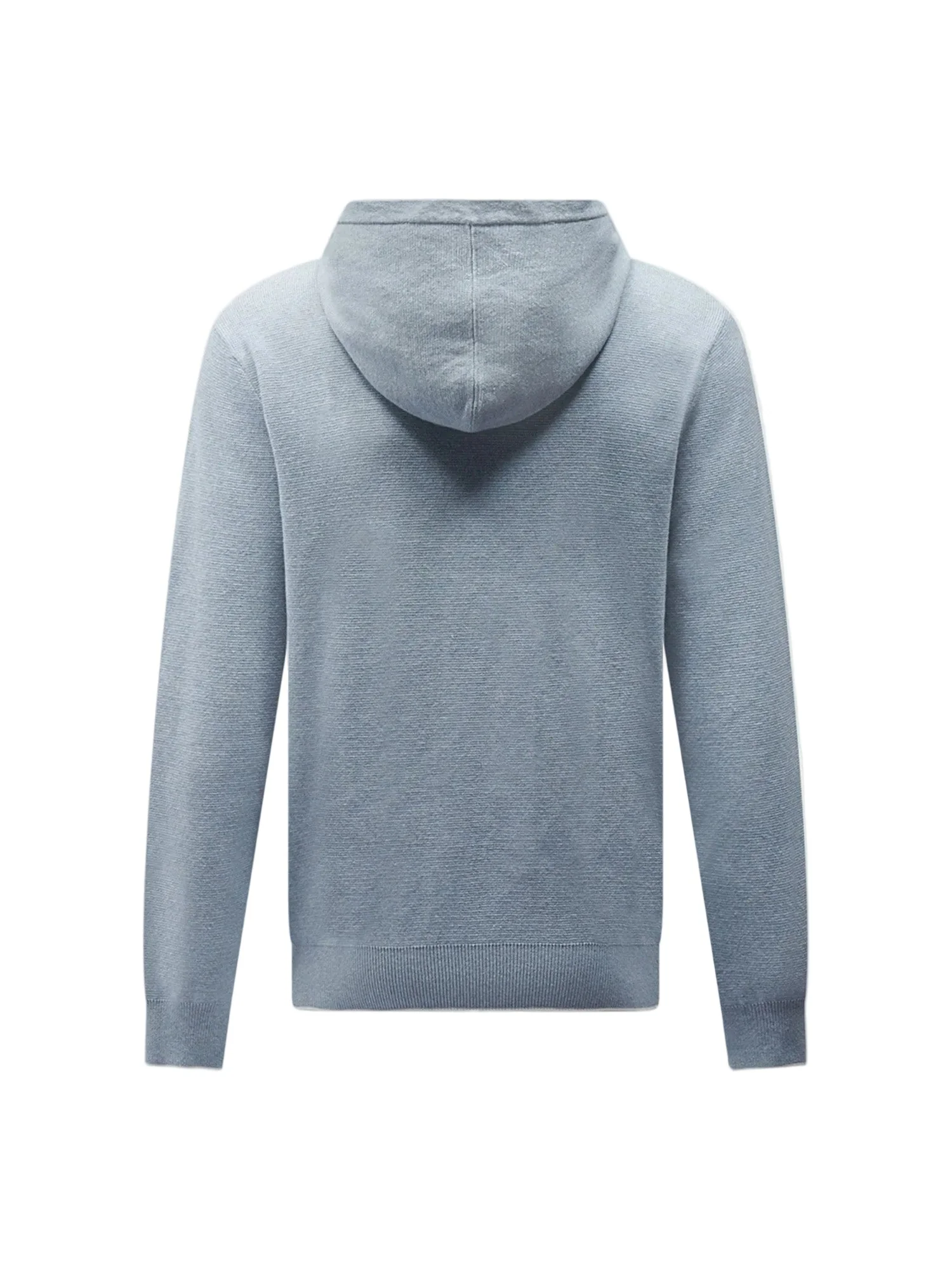 Peckham Rye Milano Knit Blue Blizzard Zip-Up Hoodie - Image 4