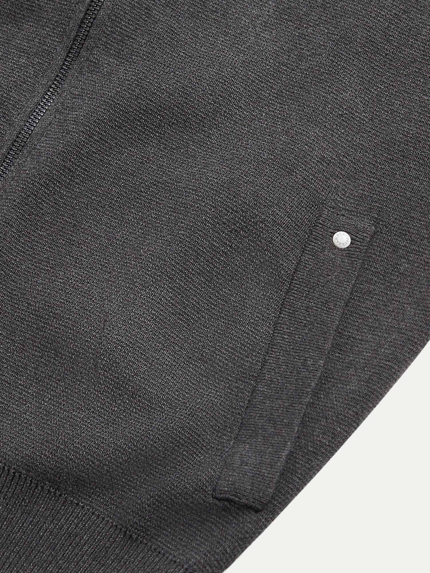Peckham Rye Milano Knit Charcoal Grey Zip-Up Hoodie - Image 9