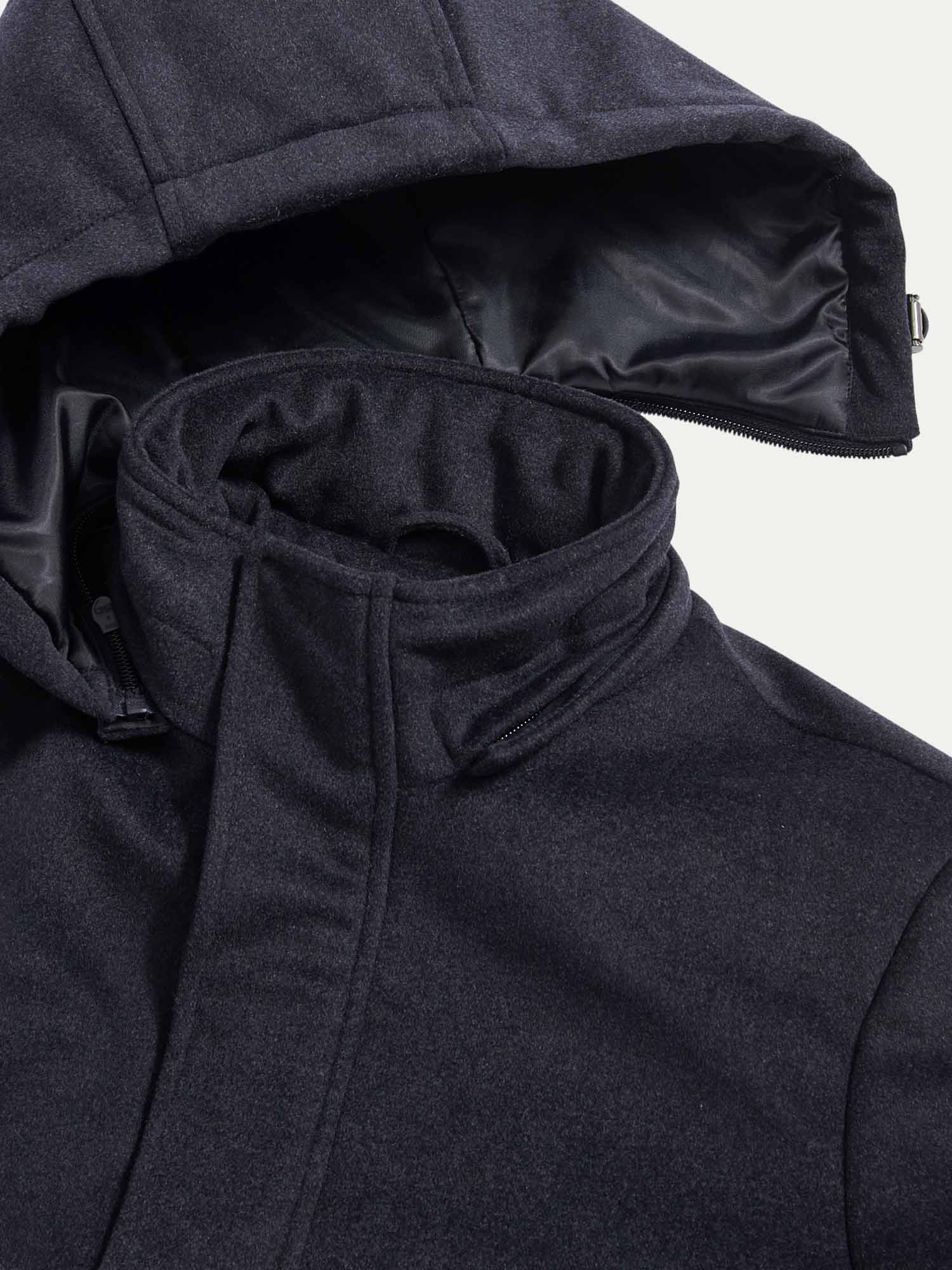 Peckham Rye Wool Blend Dark Sapphire Navy Padded Parka Jacket - Image 10