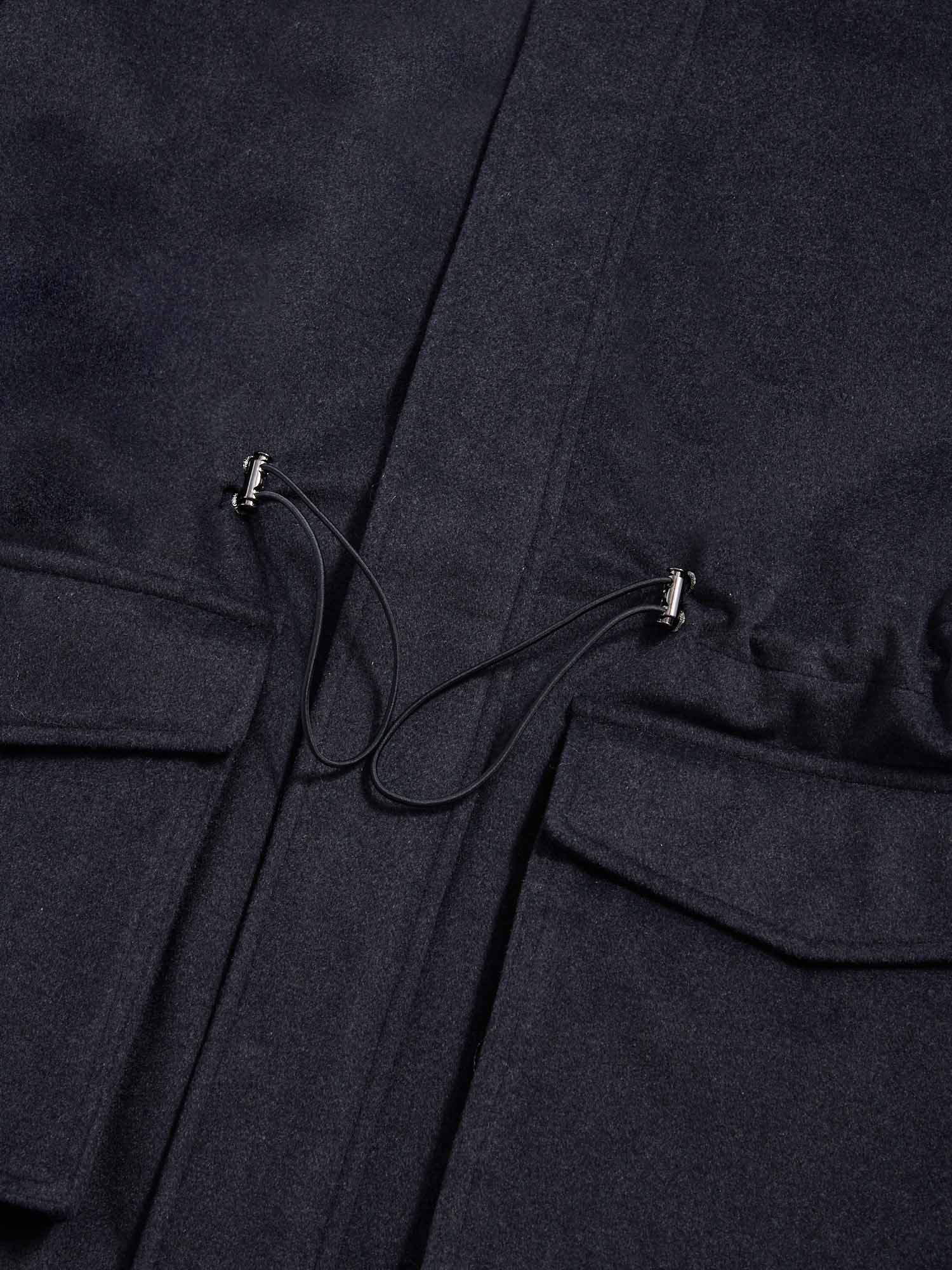 Peckham Rye Wool Blend Dark Sapphire Navy Padded Parka Jacket - Image 12