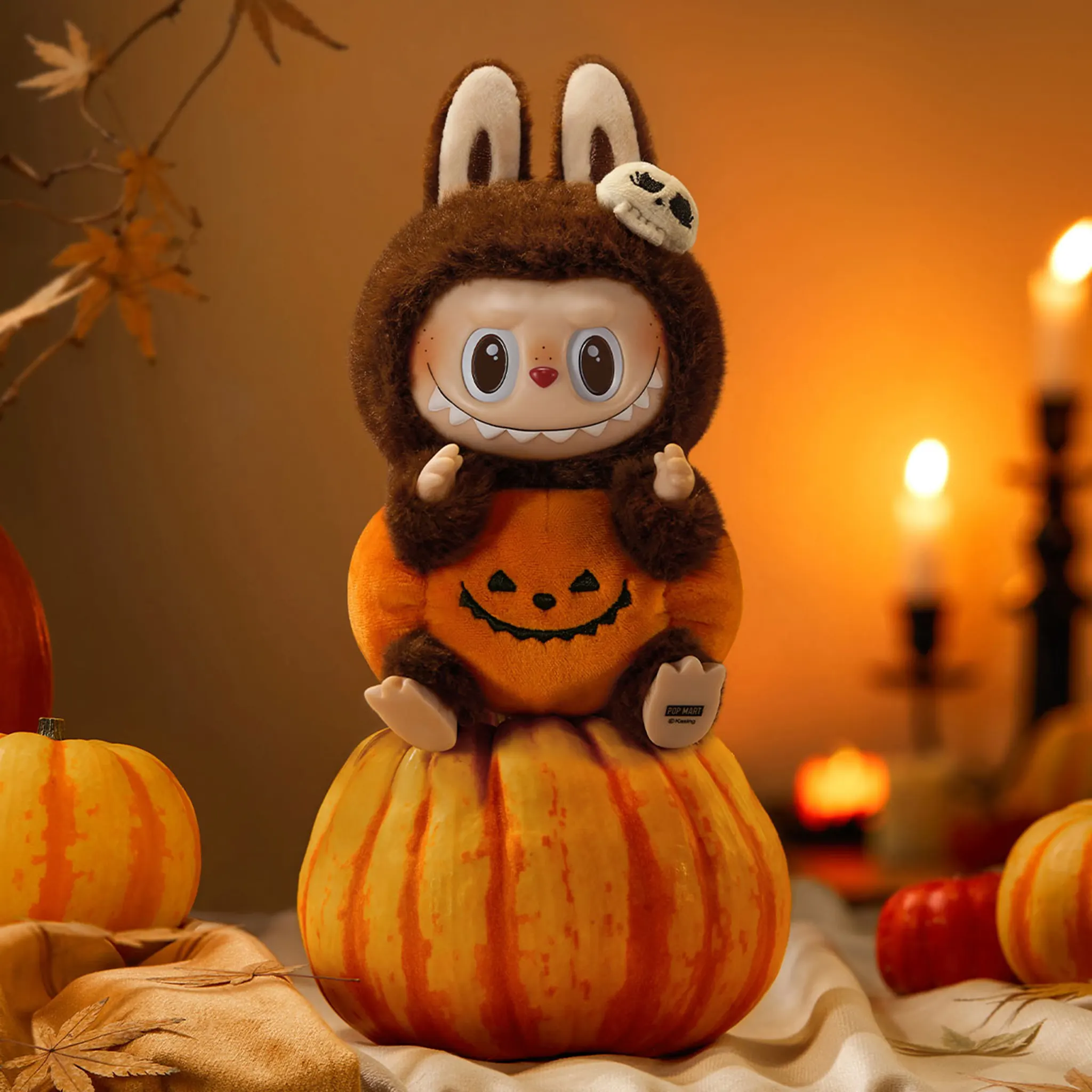 Pop Mart The Monsters Labubu Happy Halloween Party Series-Sitting Pumpkin Vinyl Plush Pendant (Single) - Image 2