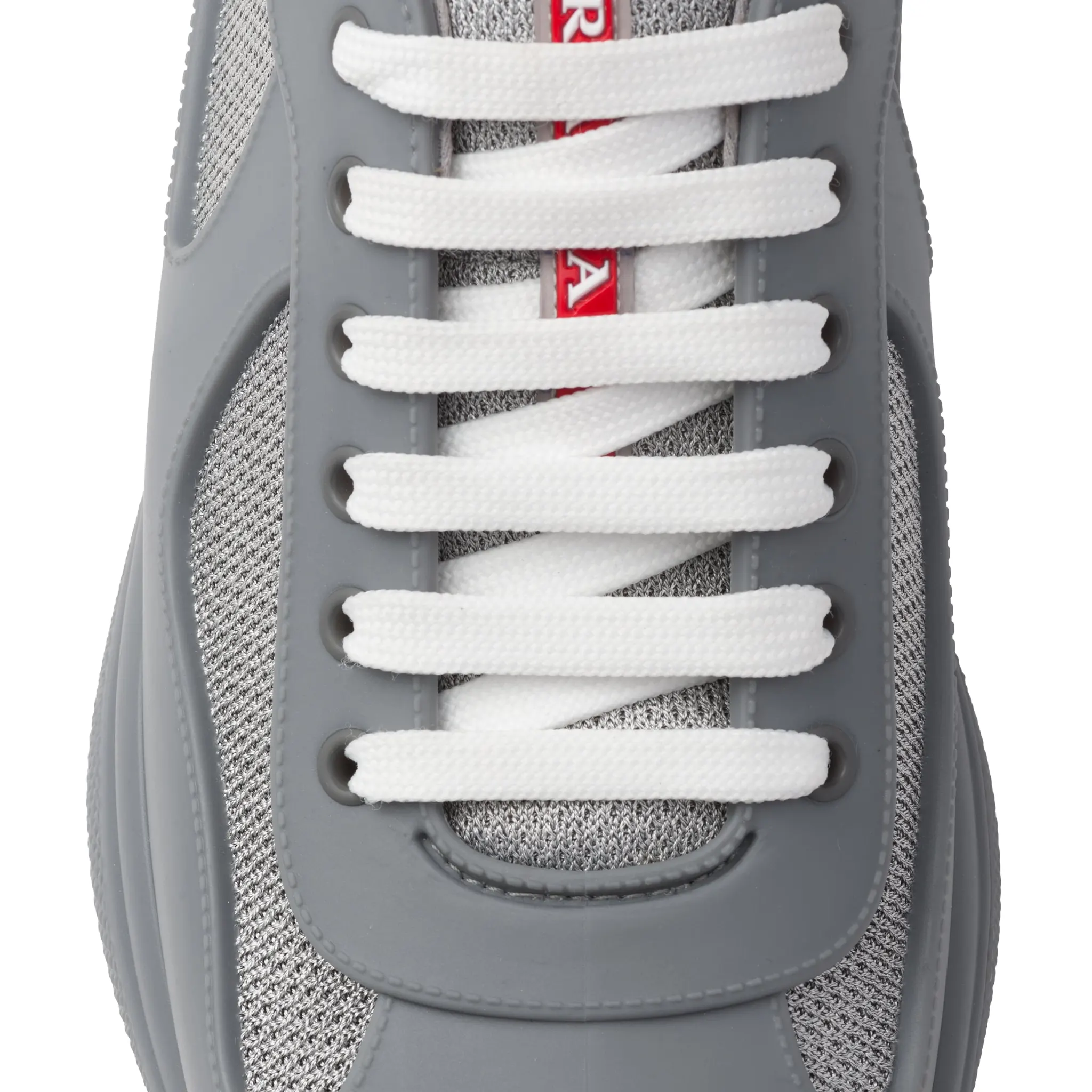 Prada Americas Cup Soft Rubber And Bike Fabric Steel Grey Sneaker - Image 5