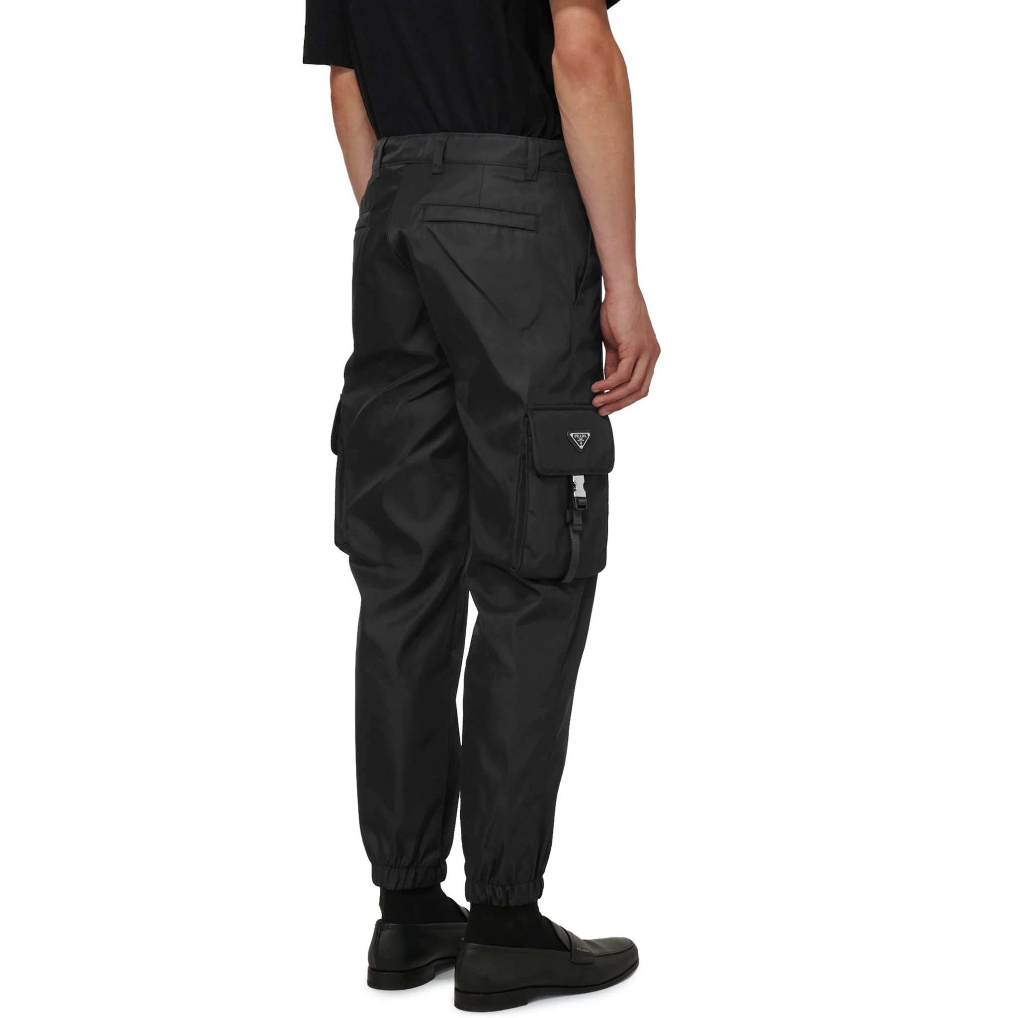 Prada Re Nylon Cuffed Black Cargo Pants - Image 3