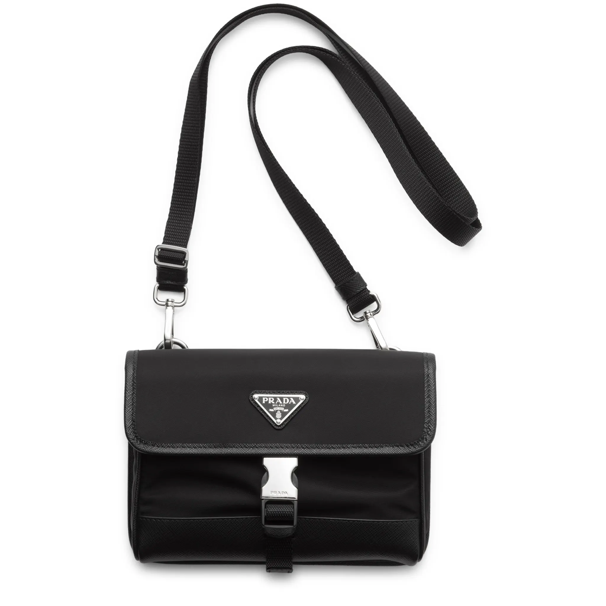 Prada Re-Nylon Saffiano Leather Black Smartphone Case