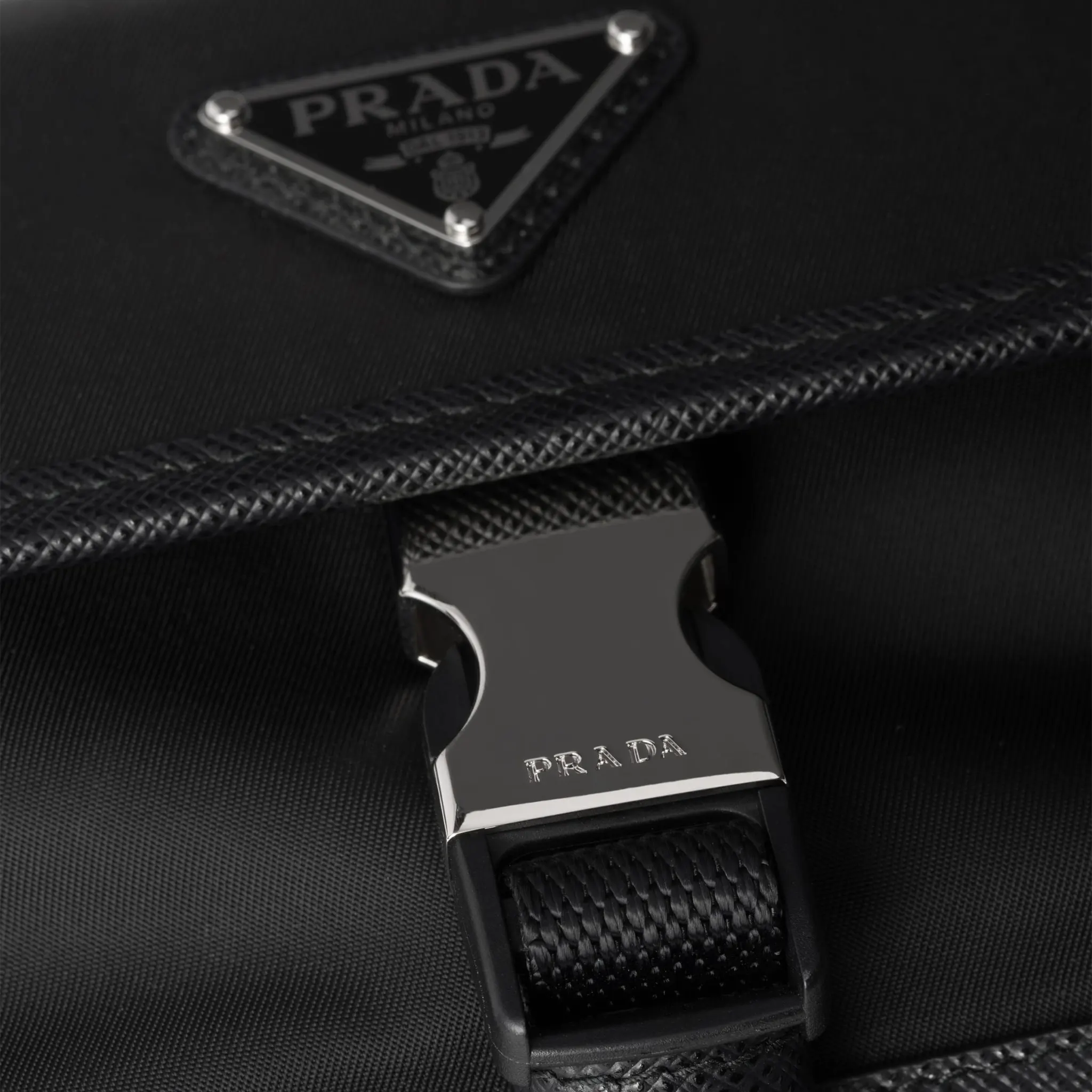 Prada Re-Nylon Saffiano Leather Black Smartphone Case - Image 5