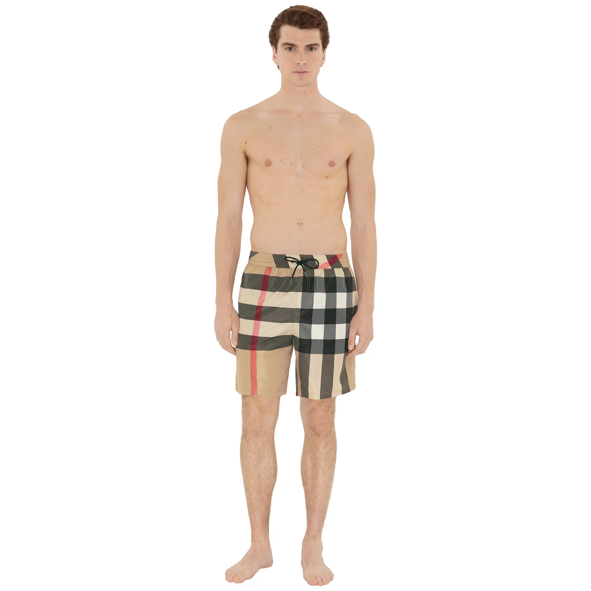 Preloved - Burberry Check Beige Swim Shorts - Image 3