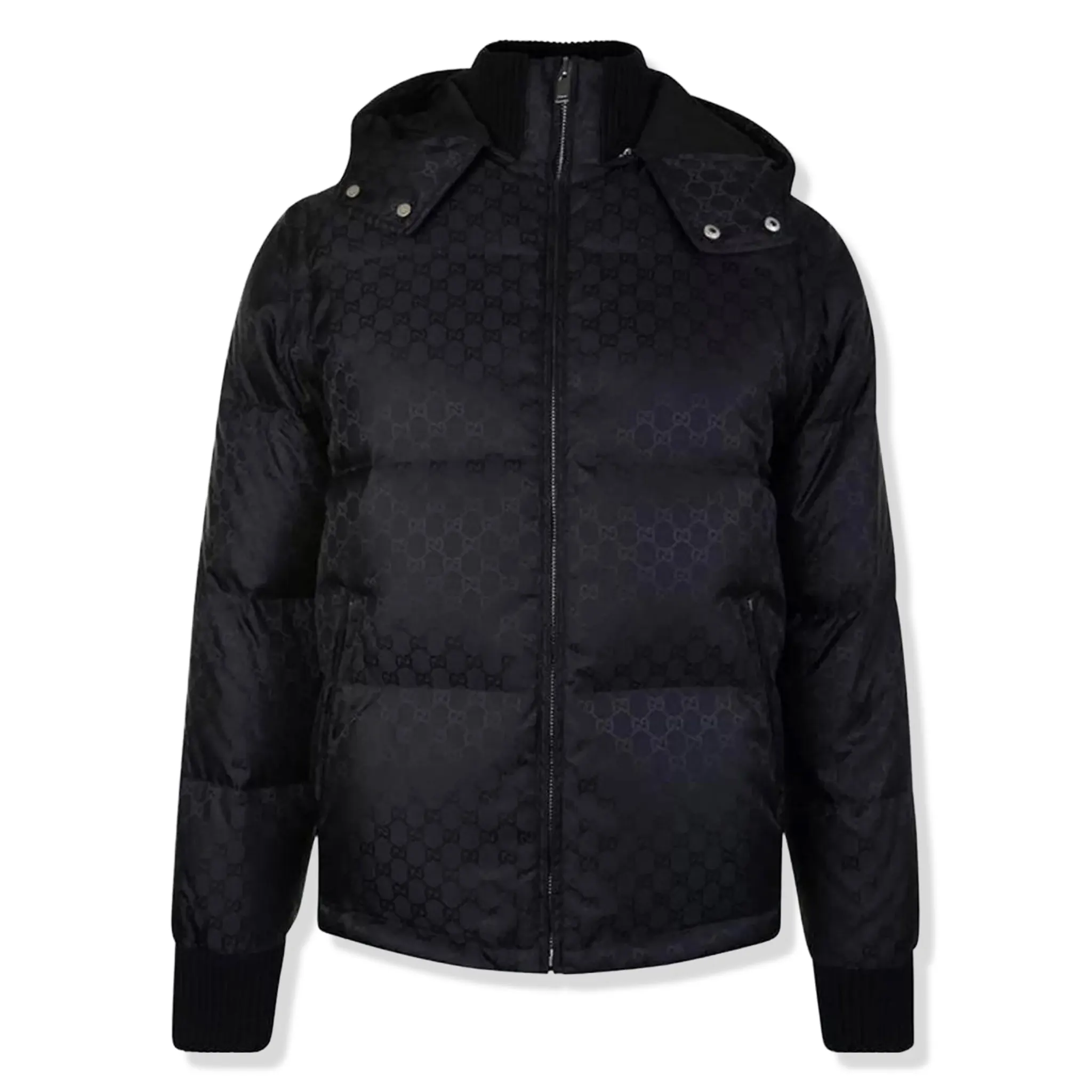 Preloved - Gucci GG Jacquard Removable Sleeves Down Jacket