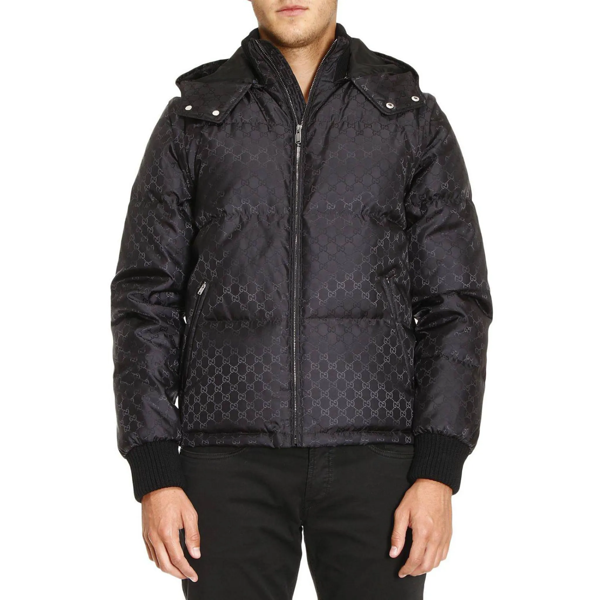 Preloved - Gucci GG Jacquard Removable Sleeves Down Jacket - Image 5