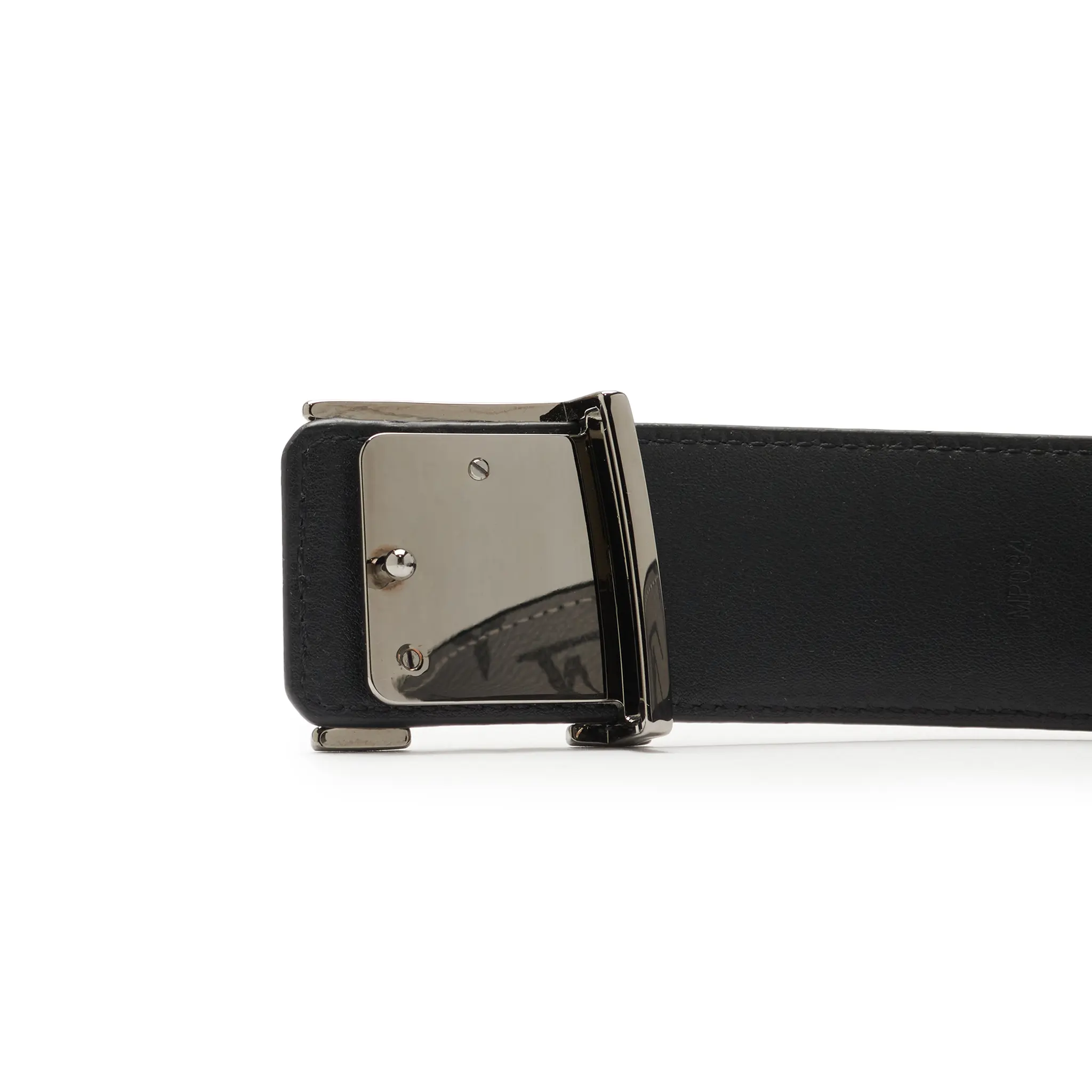 Preloved - Louis Vuitton LV Initiales Monogram Eclipse 40mm Silver Black Belt - Image 5