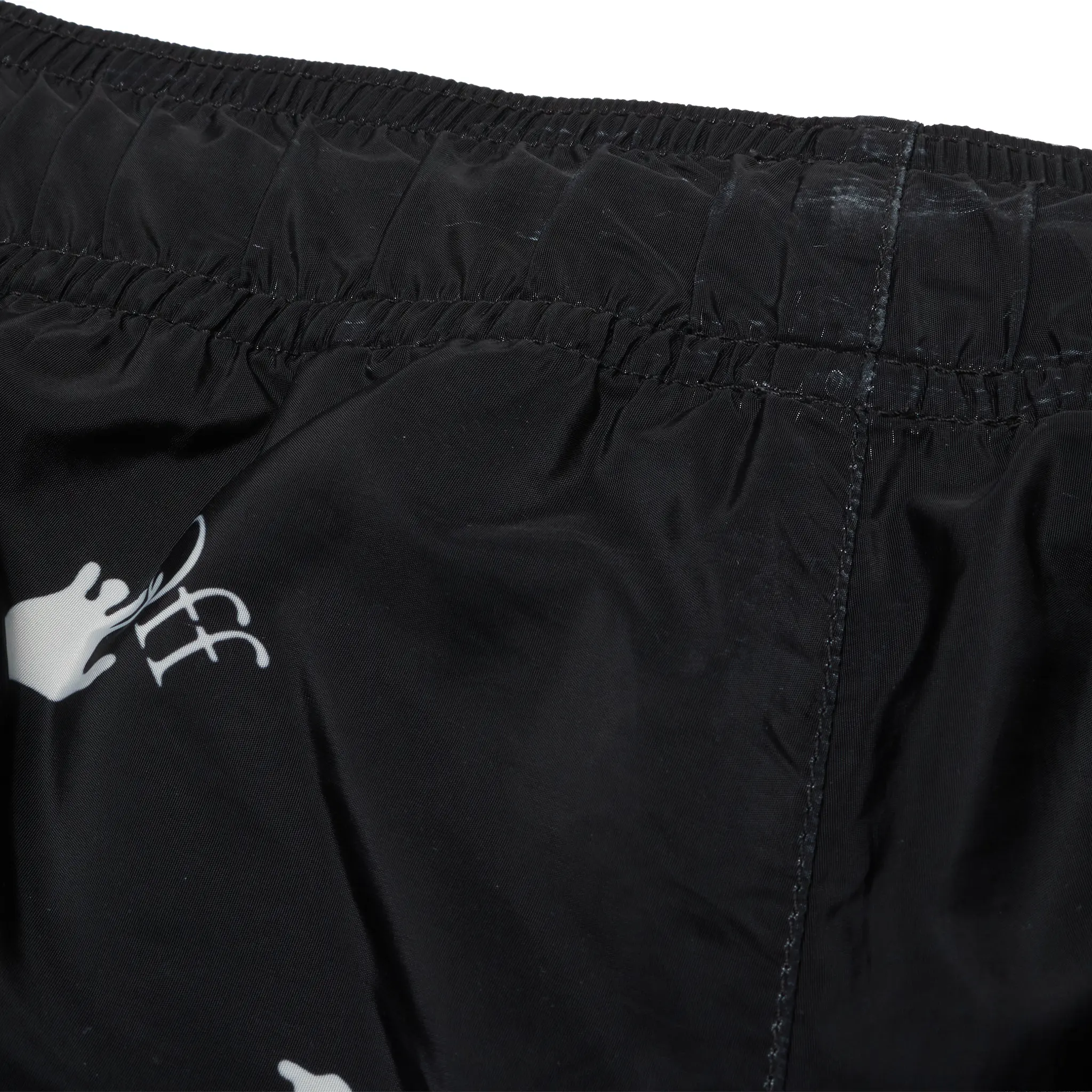 Preloved - Off-White Hands Off Print Black Swim Shorts - Image 4