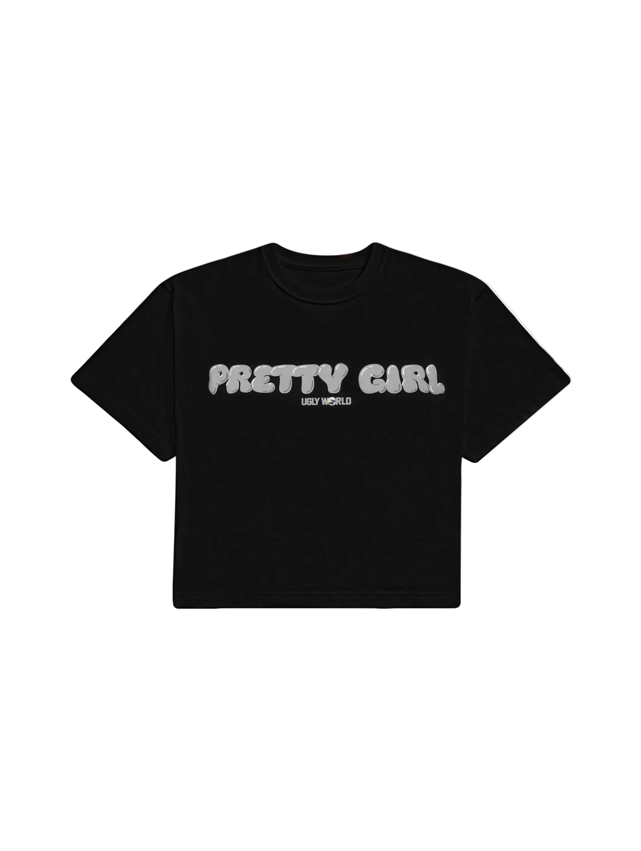 Pretty Girl Ugly World Baby Black T-Shirt (W) - Image 2