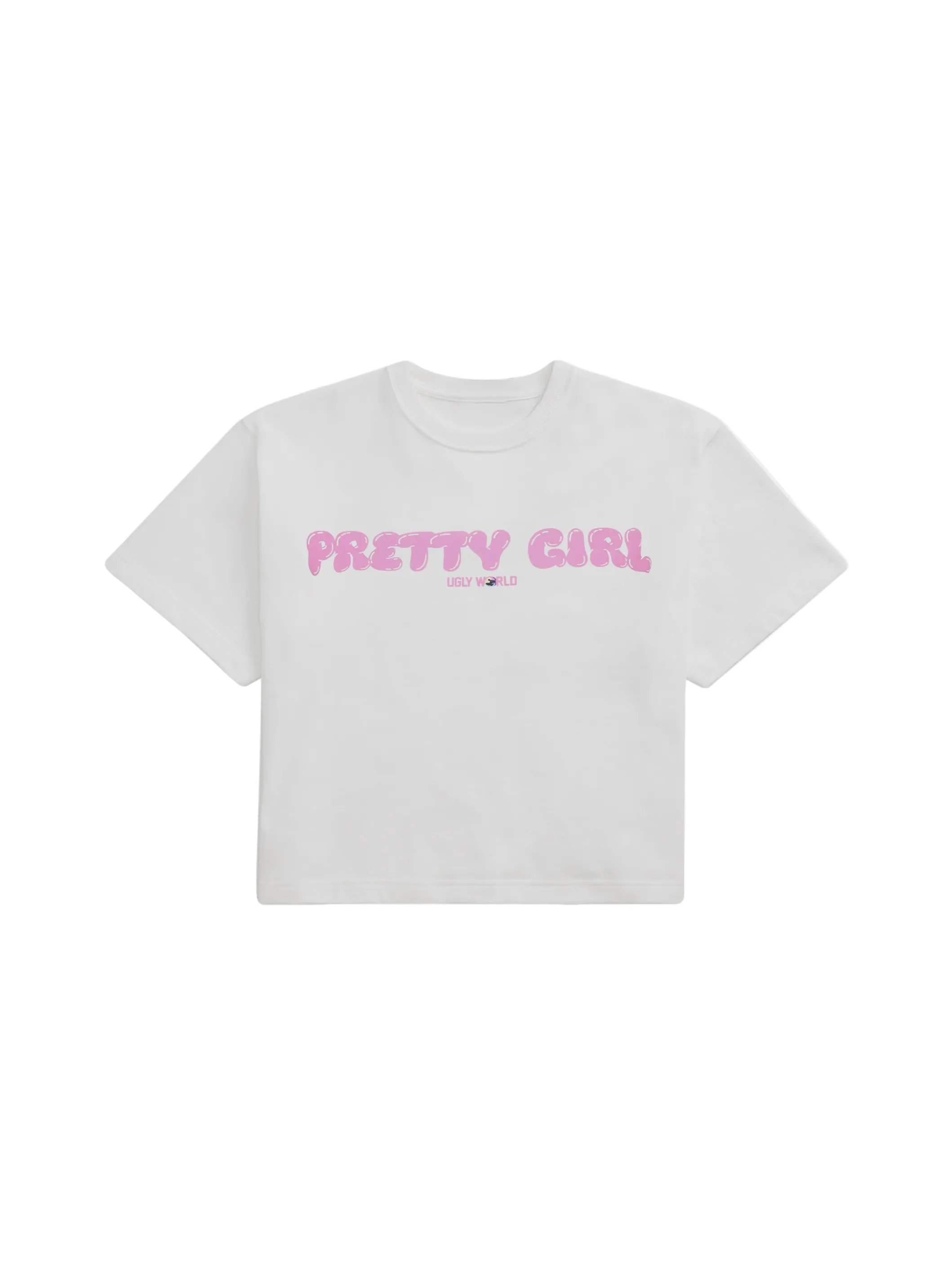 Pretty Girl Ugly World Baby White T-Shirt - Image 2