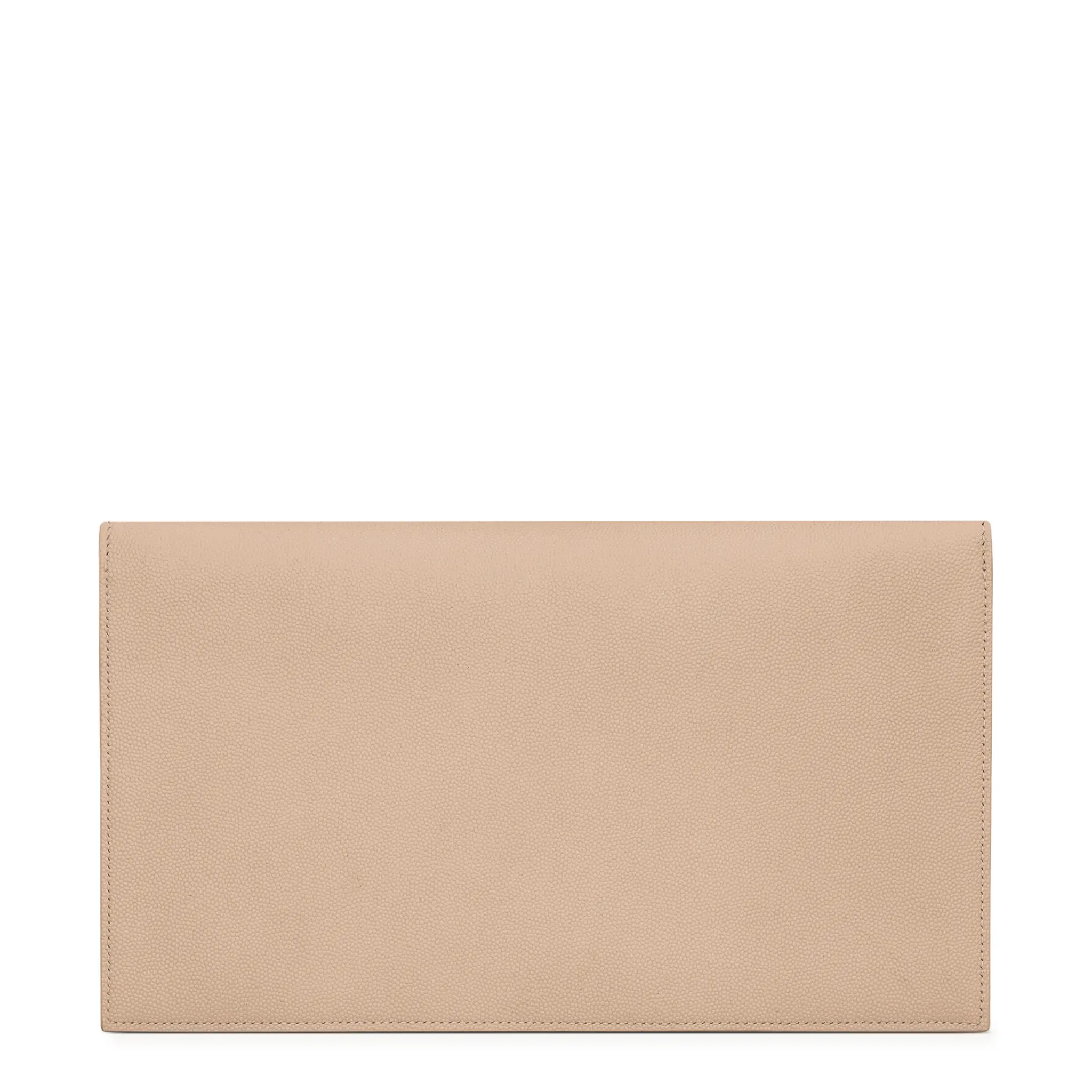 Saint Laurent Uptown Grain De Poudre Leather Dark Beige Pouch - Image 2