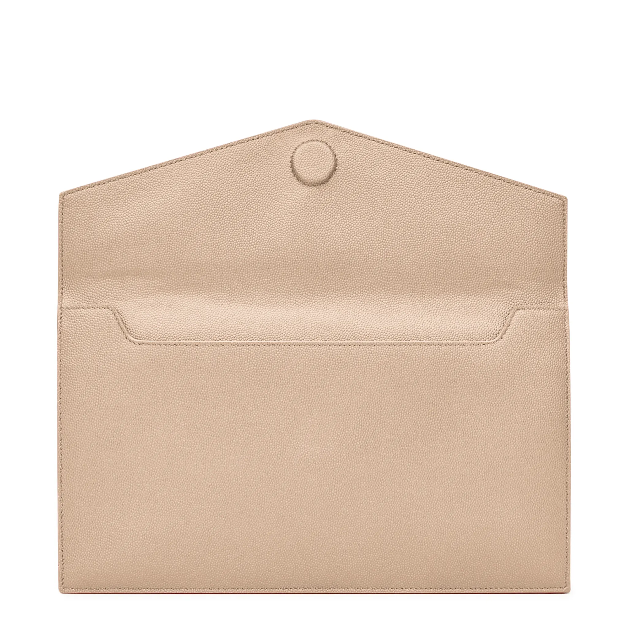 Saint Laurent Uptown Grain De Poudre Leather Dark Beige Pouch - Image 4