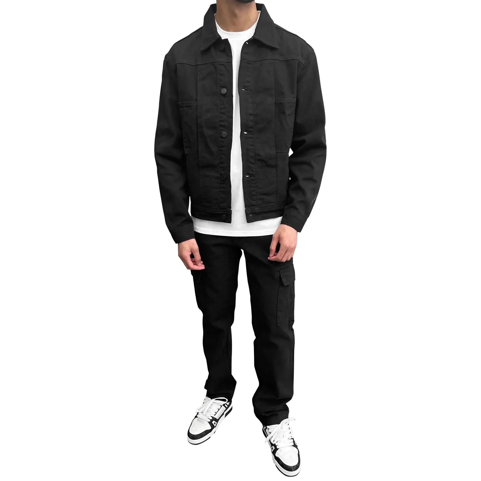SIARR Black Denim Jacket & Cargo Pants - Image 3