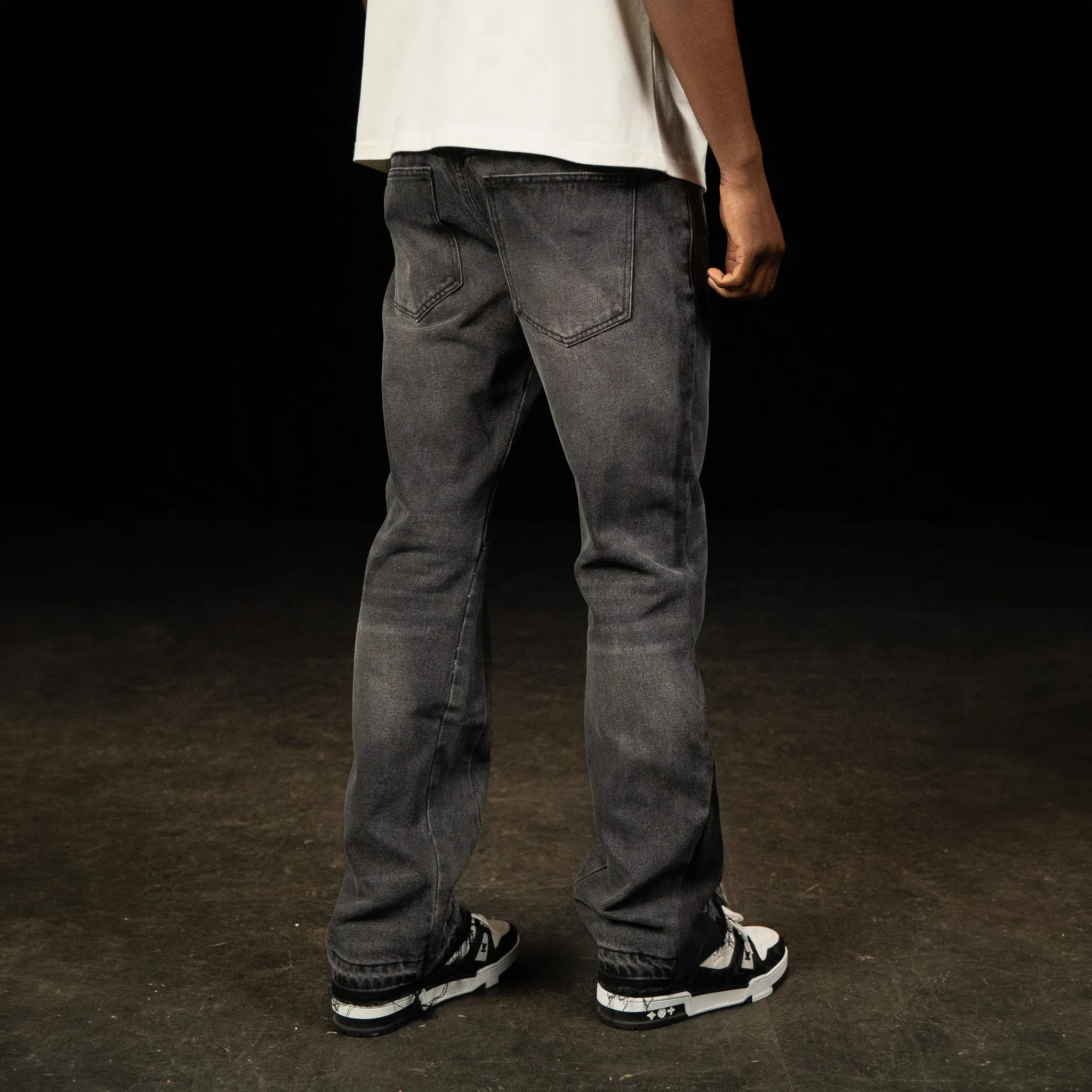 SIARR Flared Washed Black Jeans - Image 2