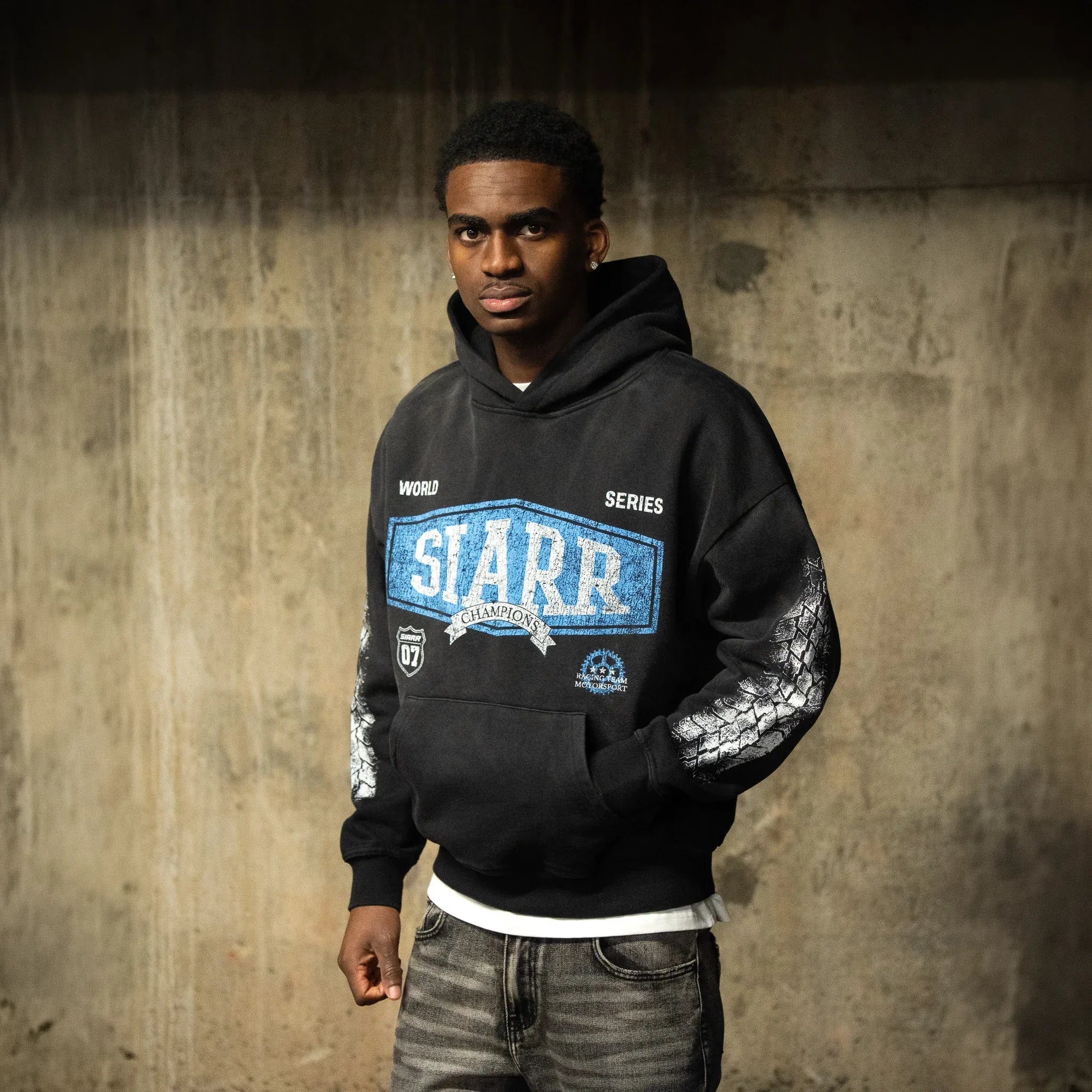 SIARR World Series Washed Black Hoodie - Image 8