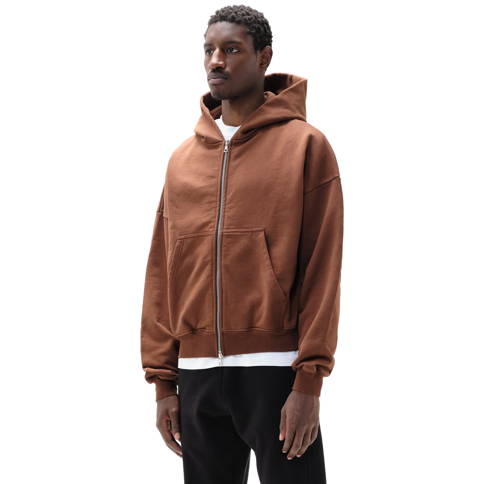 Summit Heavyweight Brown Zip-Up Hoodie - Image 4