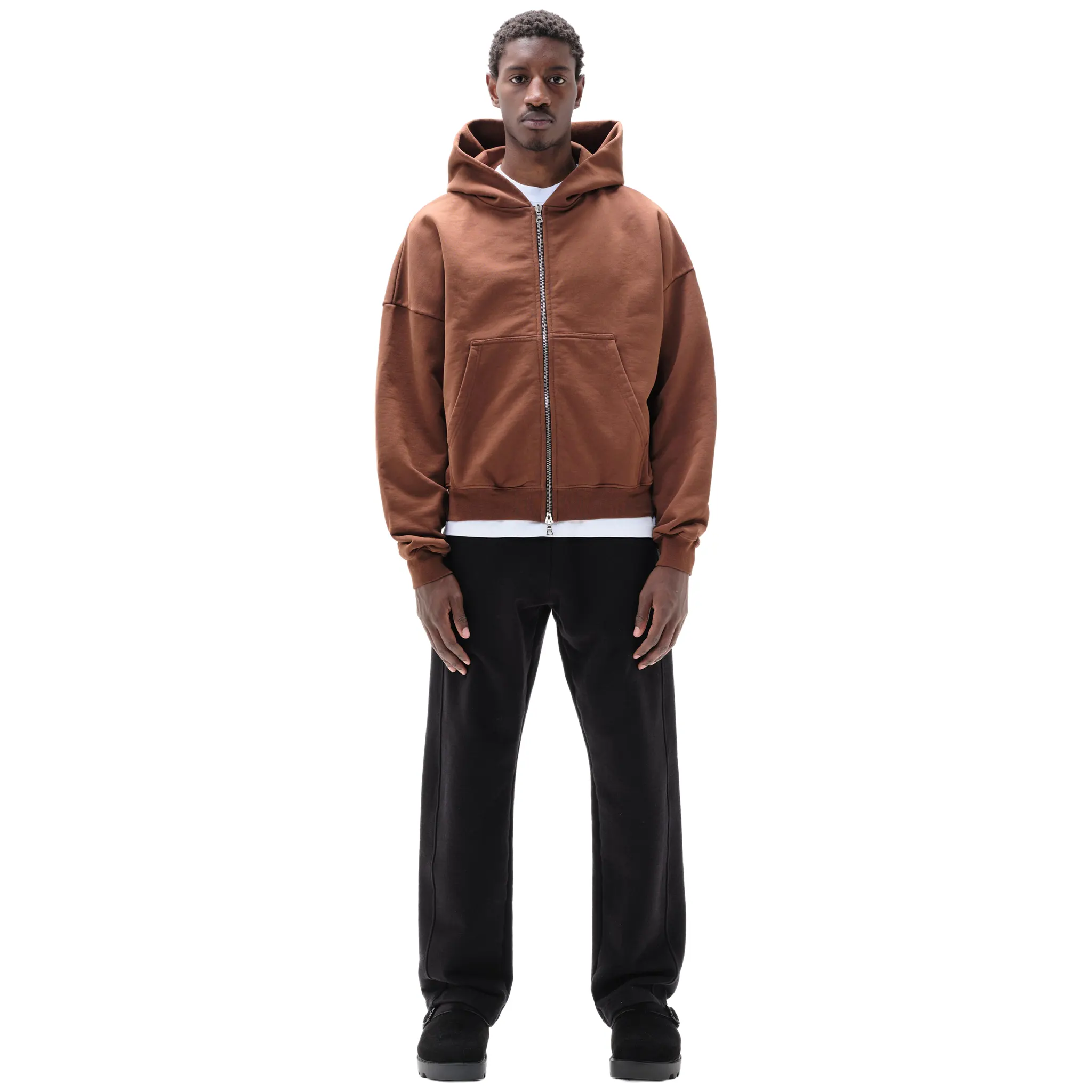 Summit Heavyweight Brown Zip-Up Hoodie - Image 5