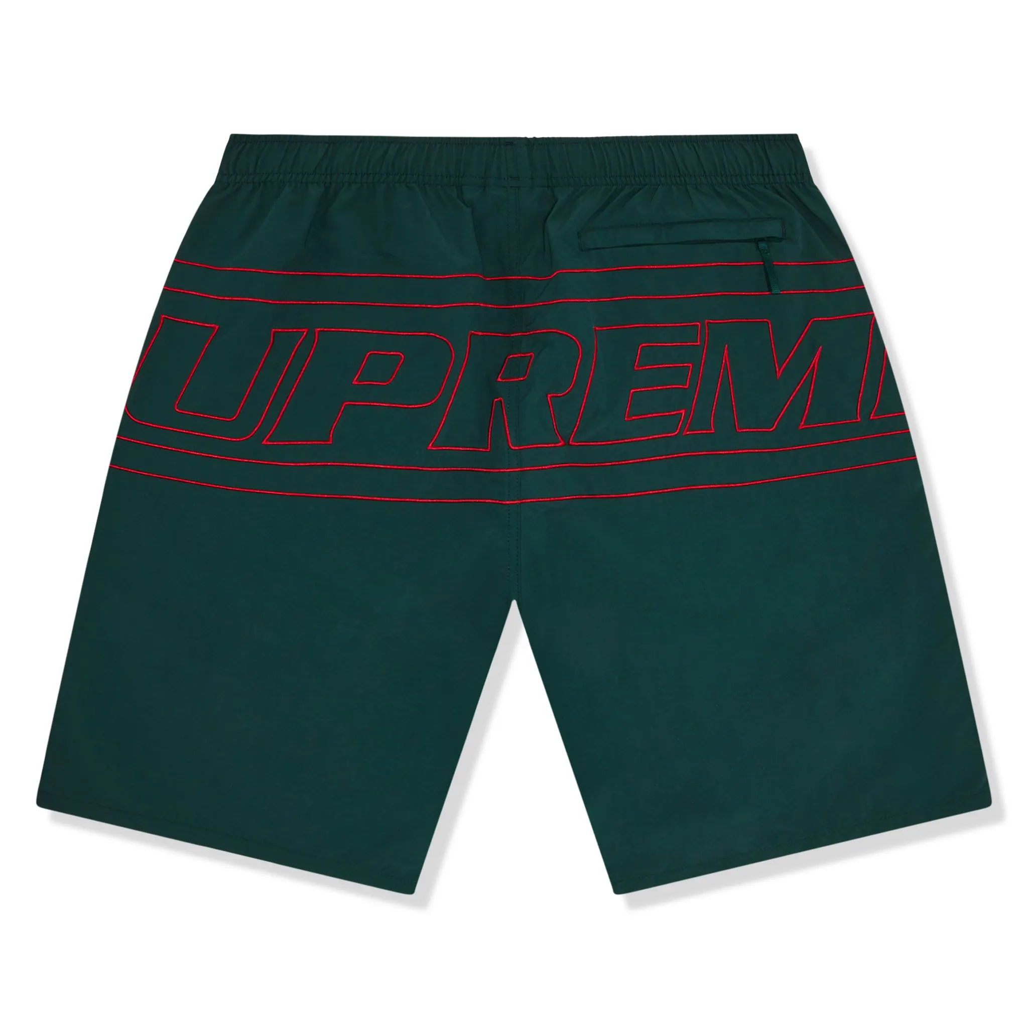 Supreme Big Logo Nylon Green Shorts - Image 2