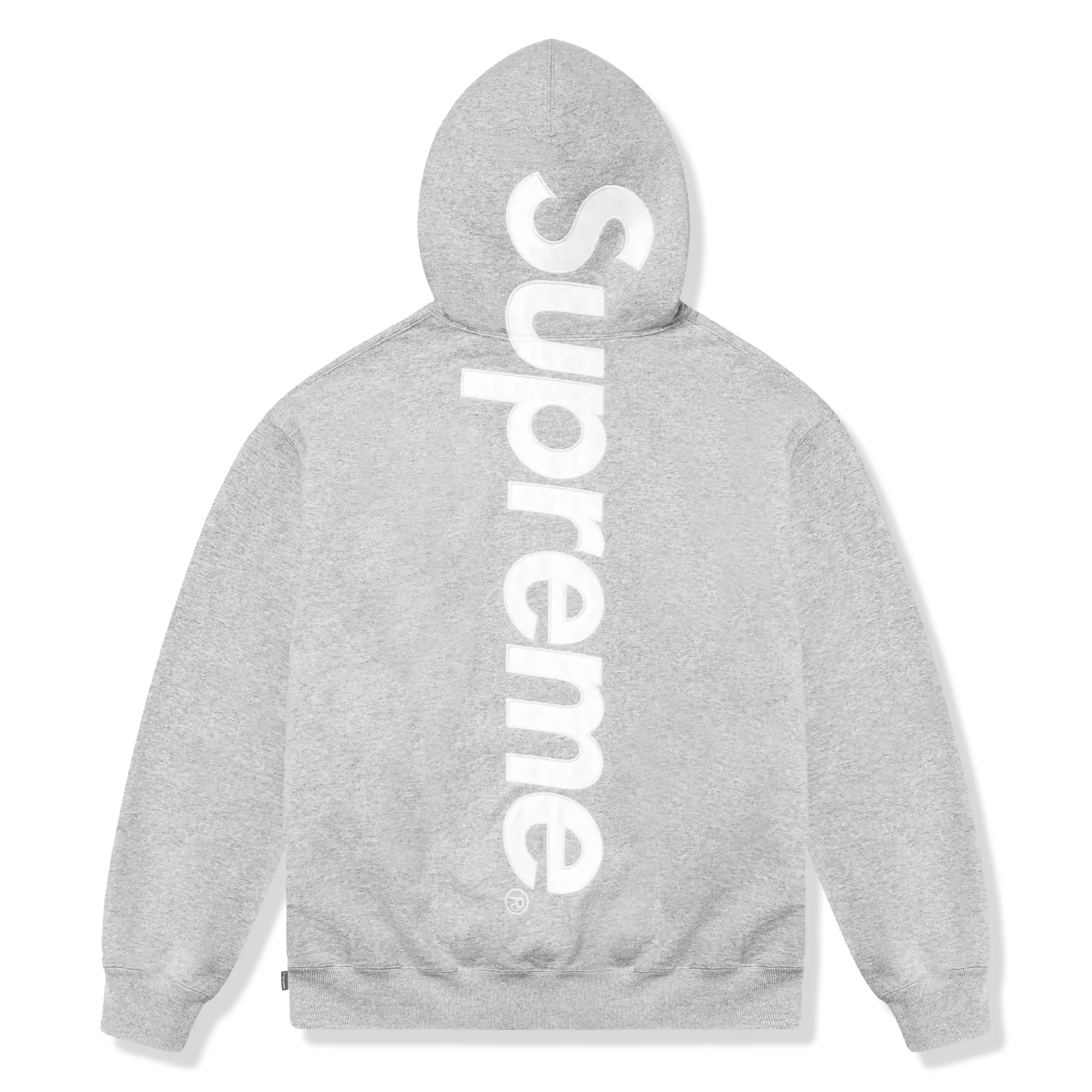 Supreme Satin Applique Heather Grey Hoodie & Sweatpants (FW25) - Image 4