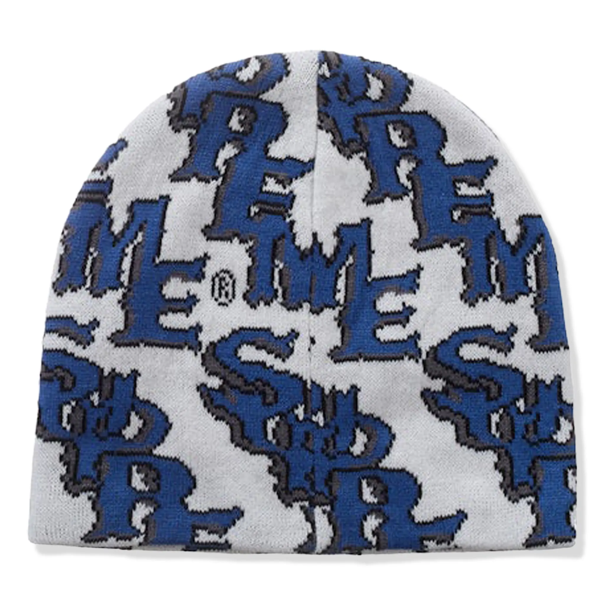 Supreme Slanted Gothic Outline White Blue Beanie (SS26) - Image 2