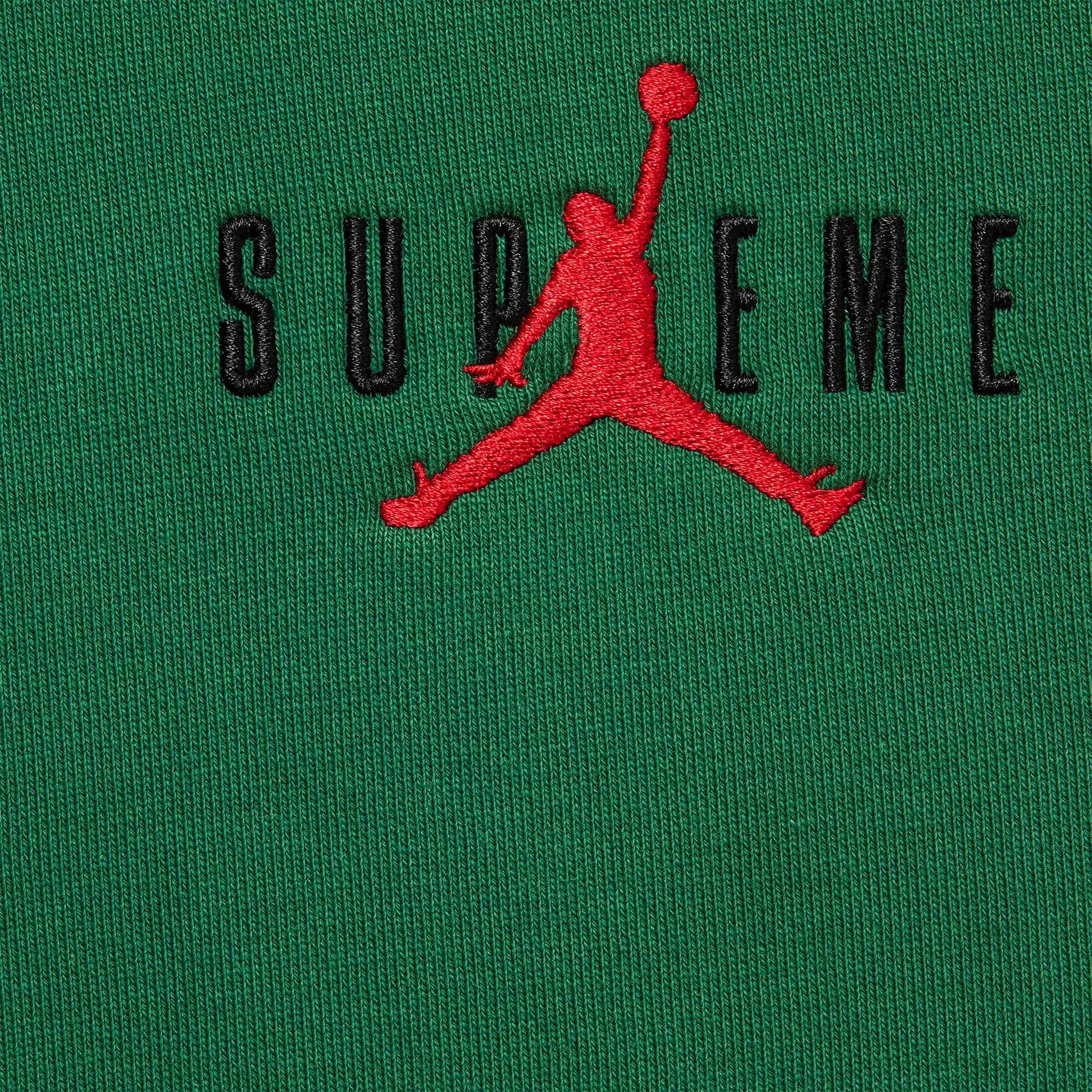 Supreme x Jordan Green Hoodie (FW24) - Image 3