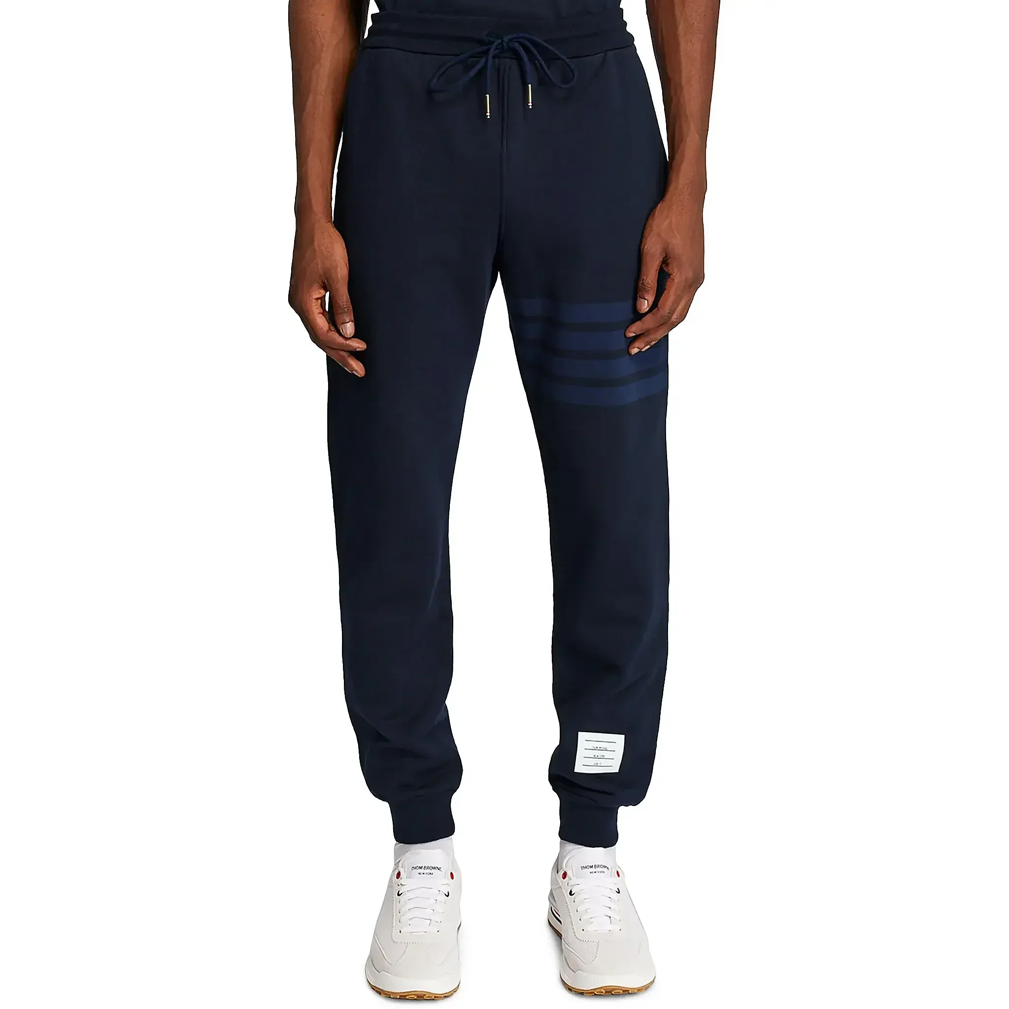 Thom Browne Classic Loopback 4-Bar Blue Sweatpants - Image 3