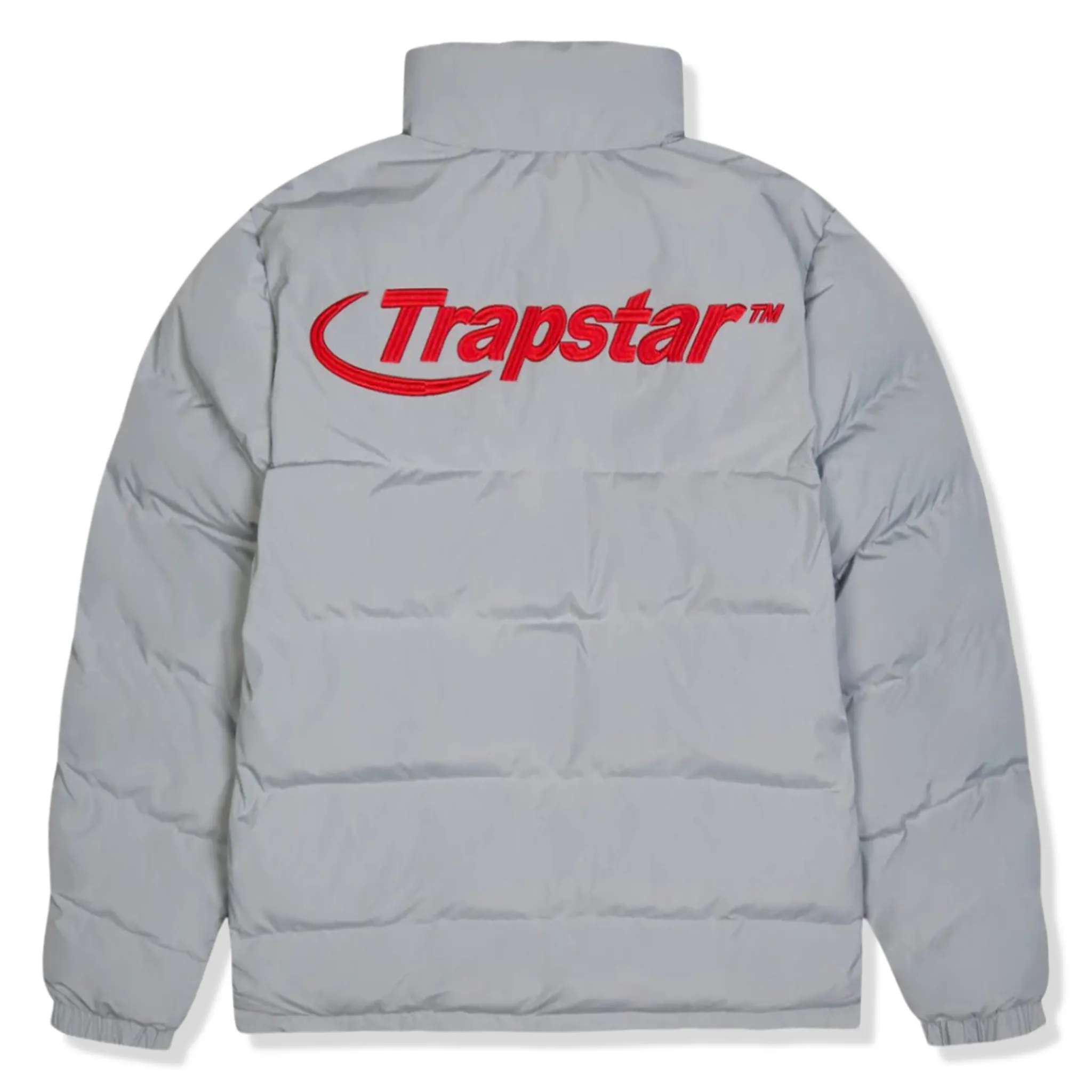 Trapstar Hyperdrive Light Grey Red Puffer Jacket - Image 2