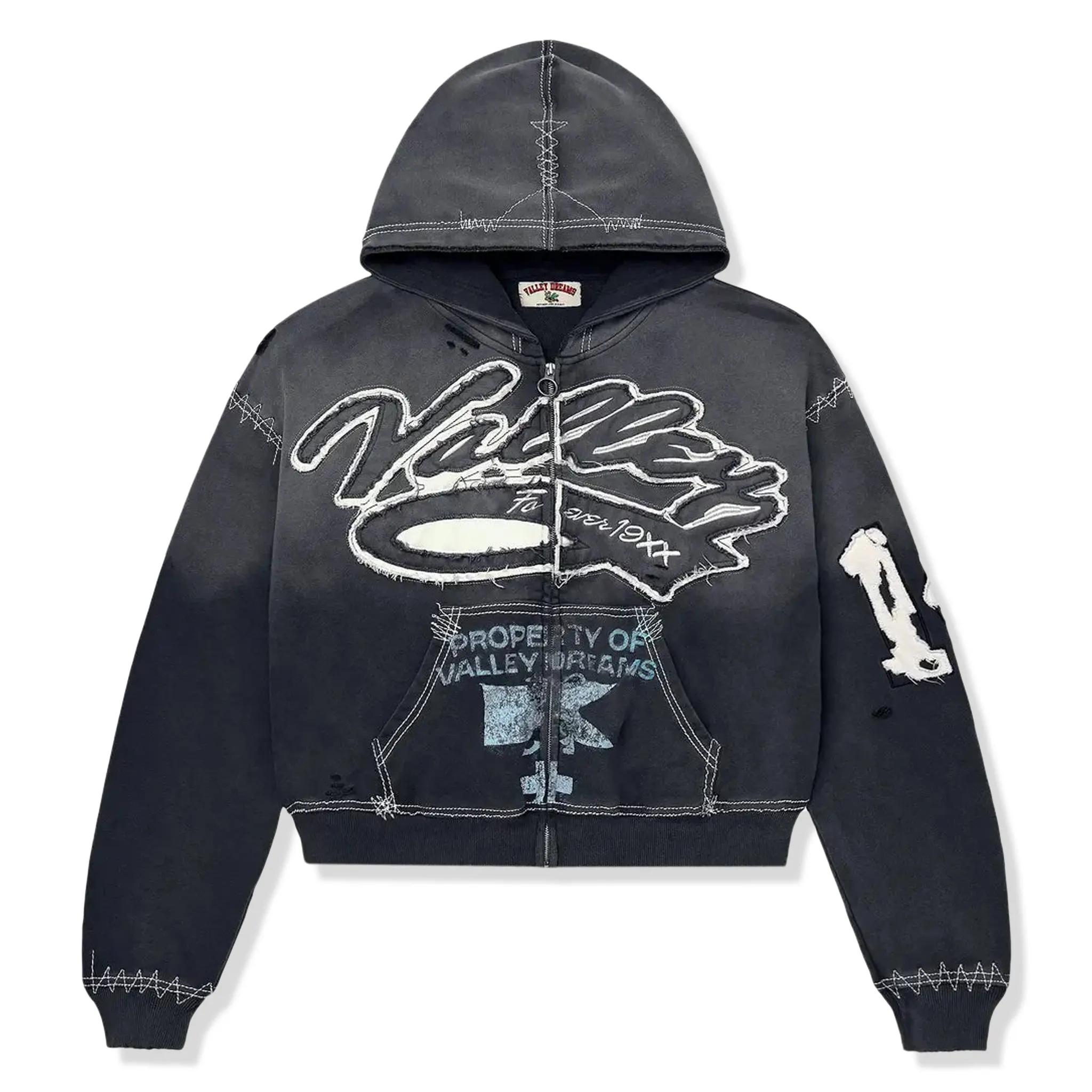 Vale Forever Valley Religion Black Zip-Up Hoodie