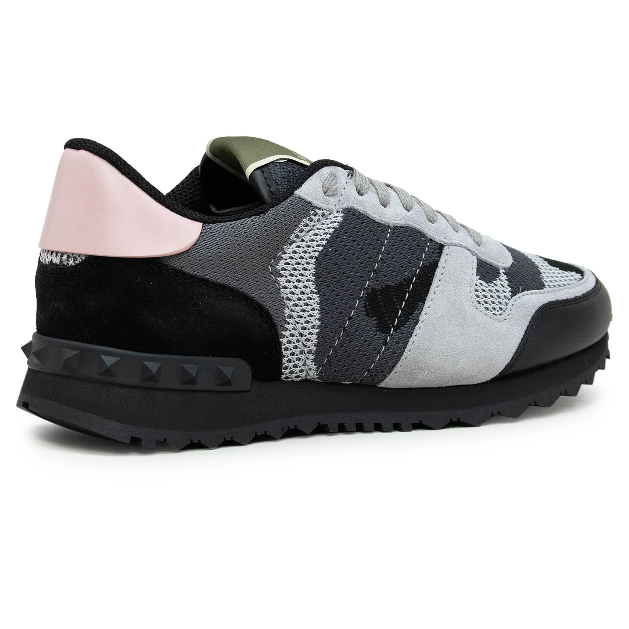 Valentino Rockrunner Camouflage Grey Black Pink Mesh Sneaker (W) - Image 3